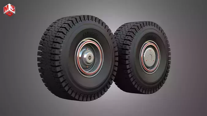 Mining Truck Wheels and Tires 3D model