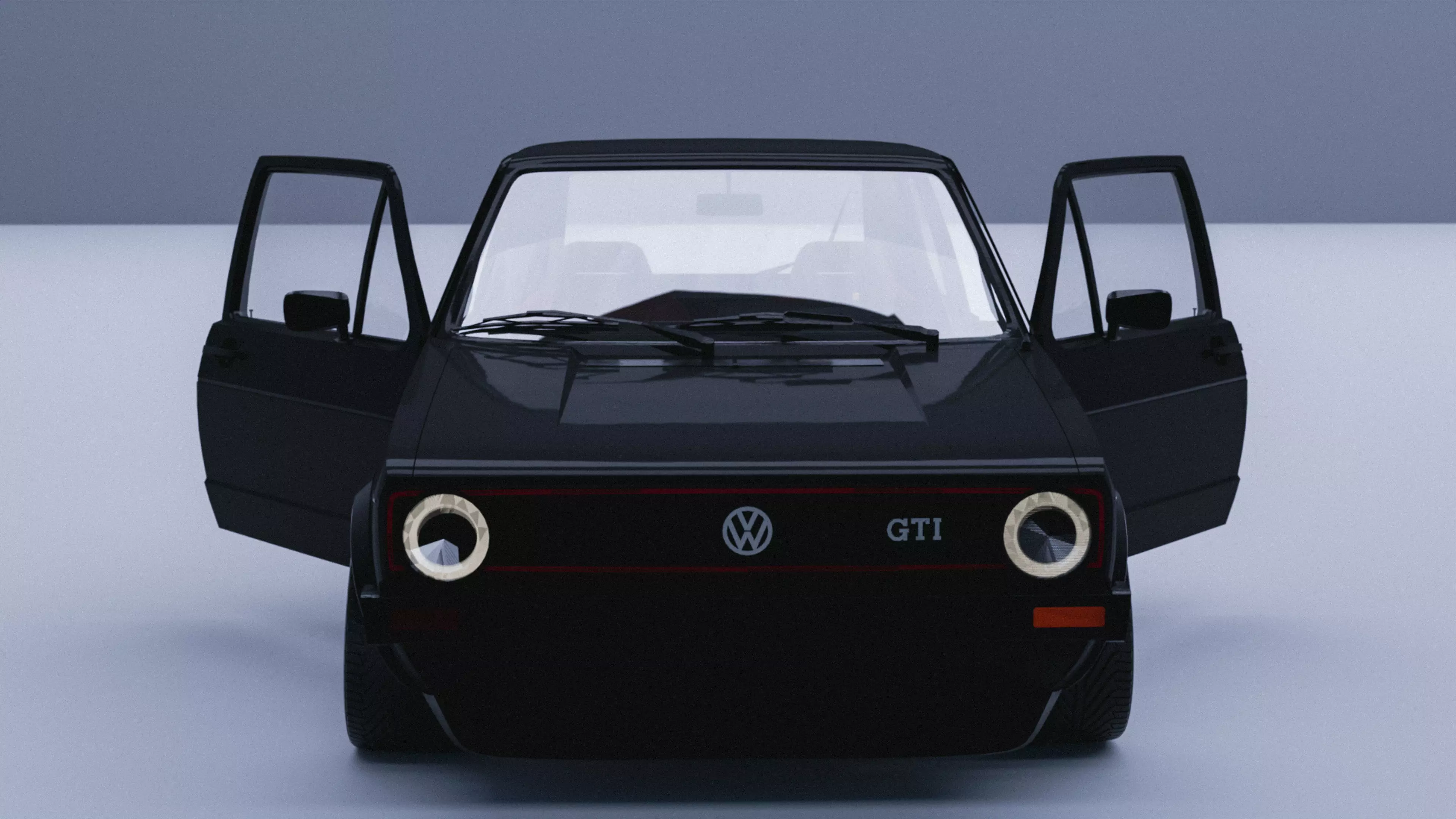 Volkswagen Golf GTI MK1 Low-poly 3D model_0