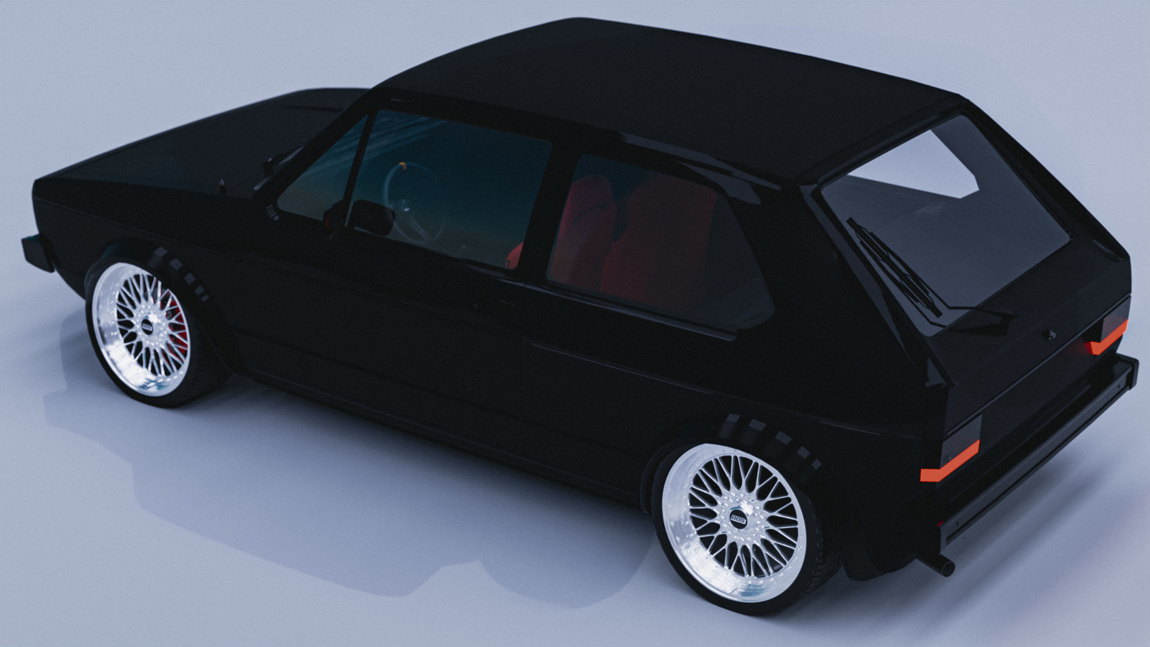 Volkswagen Golf GTI MK1 Low-poly 3D model_3