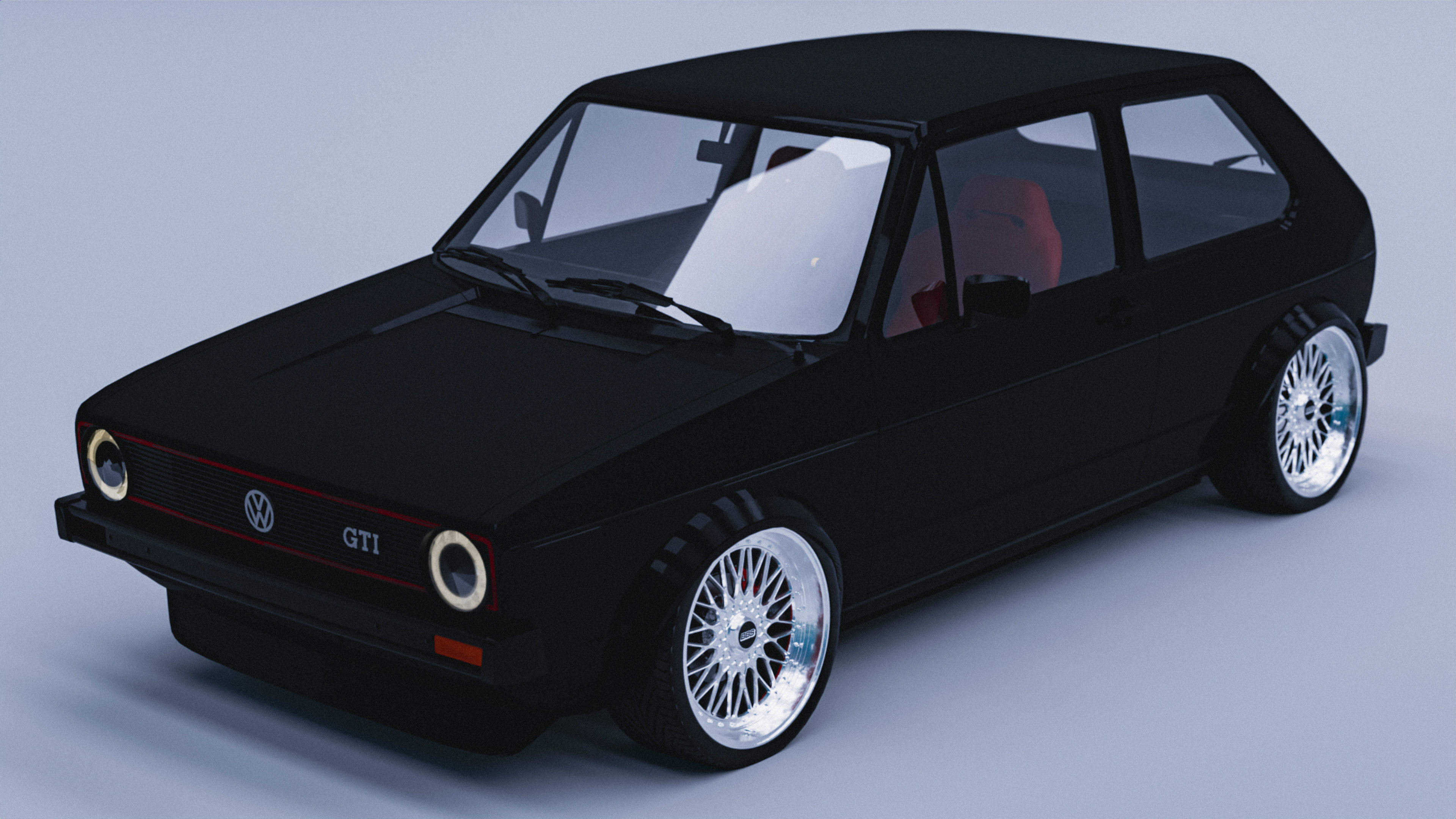 Volkswagen Golf GTI MK1 Low-poly 3D model_2