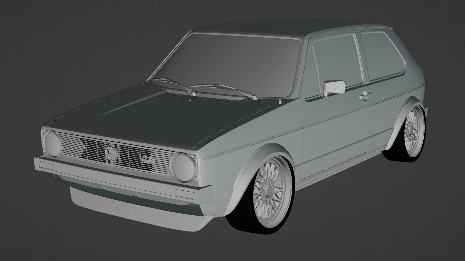 Volkswagen Golf GTI MK1 Low-poly 3D model_9