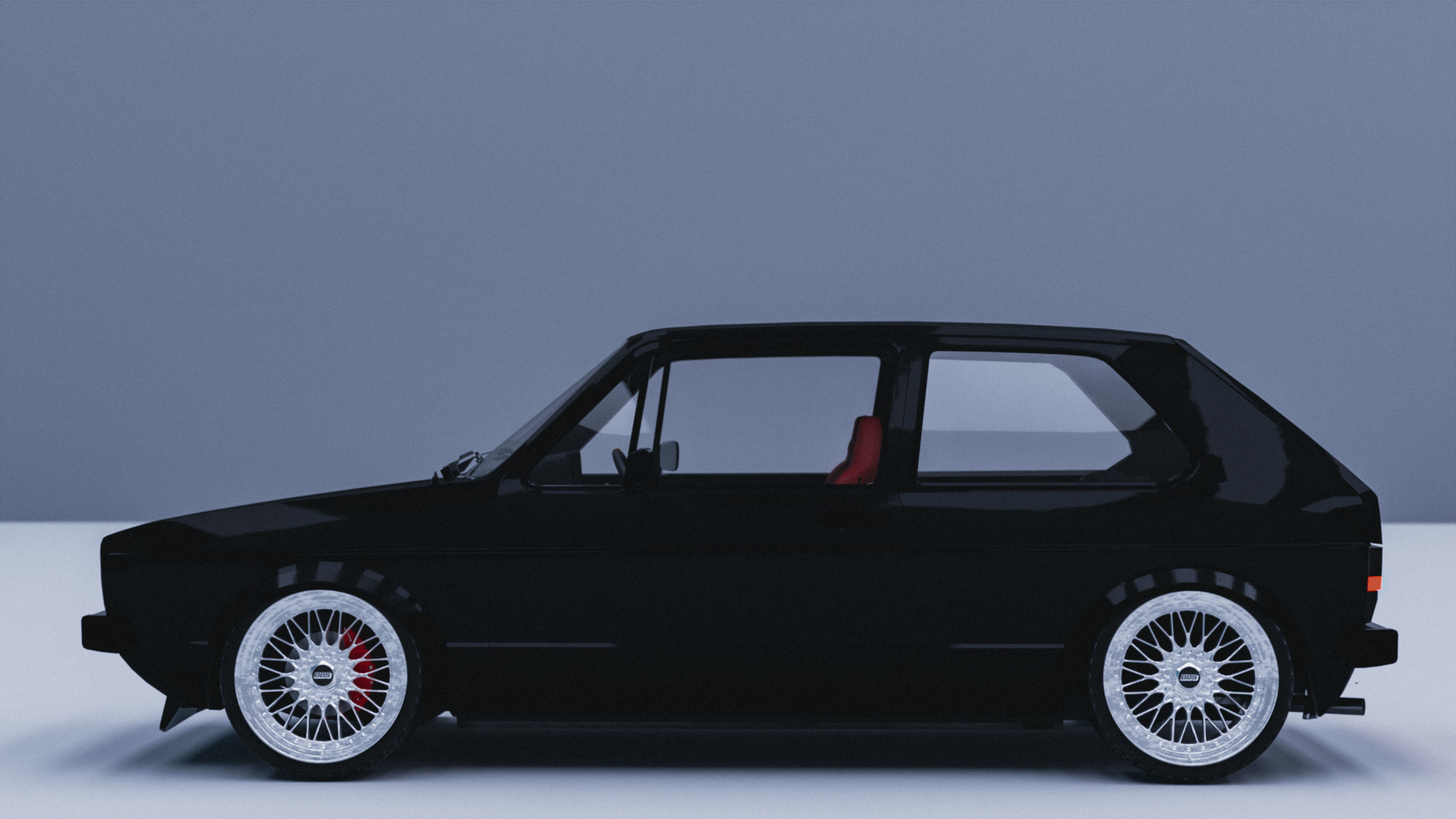Volkswagen Golf GTI MK1 Low-poly 3D model_5