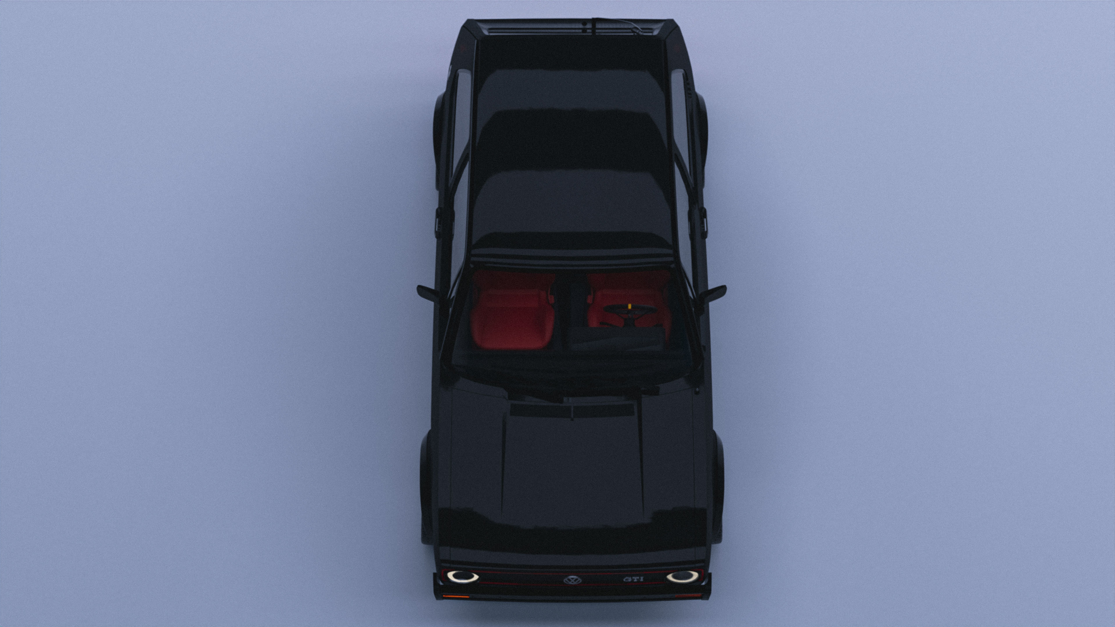 Volkswagen Golf GTI MK1 Low-poly 3D model_7
