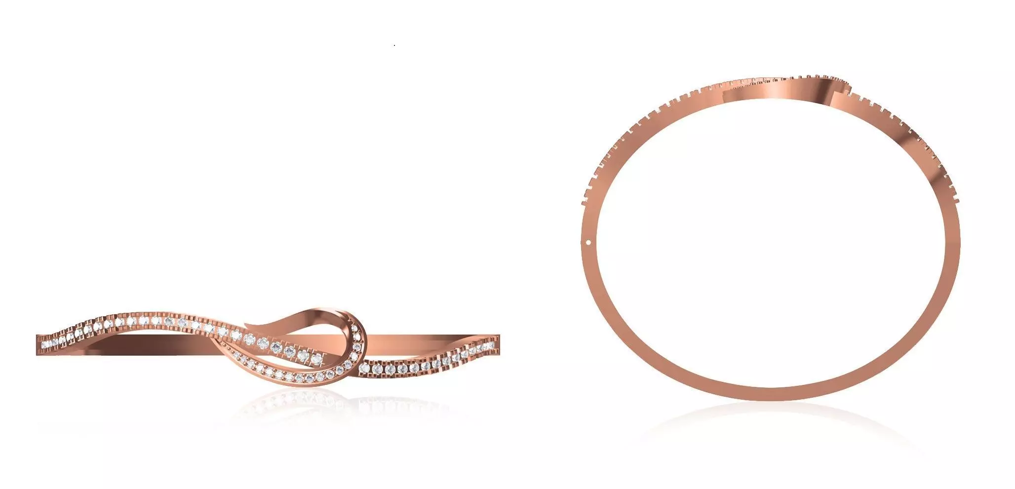 Women Bangle Bracelet STL JCD Details 3D print model_0