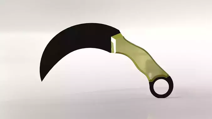 Knife 3D Printable - stl obj step sldprt and more Low Poly 