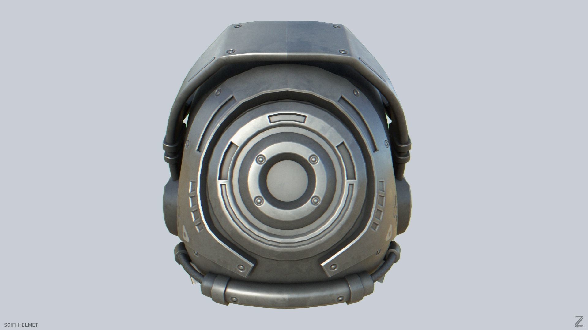 Scifi helmet Low-poly 3D model_7
