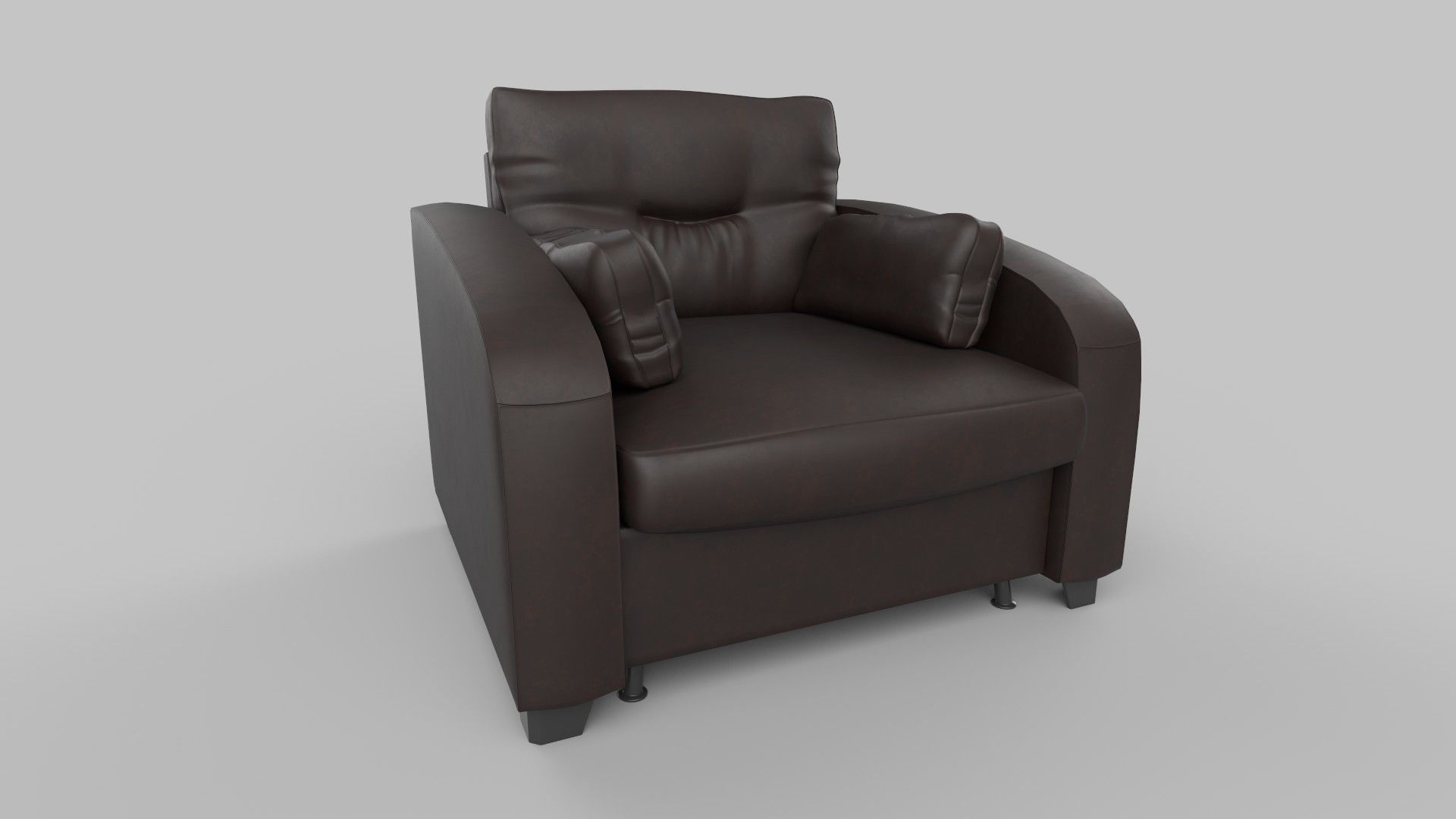 Realistic Sofa Low-poly 3D model_5
