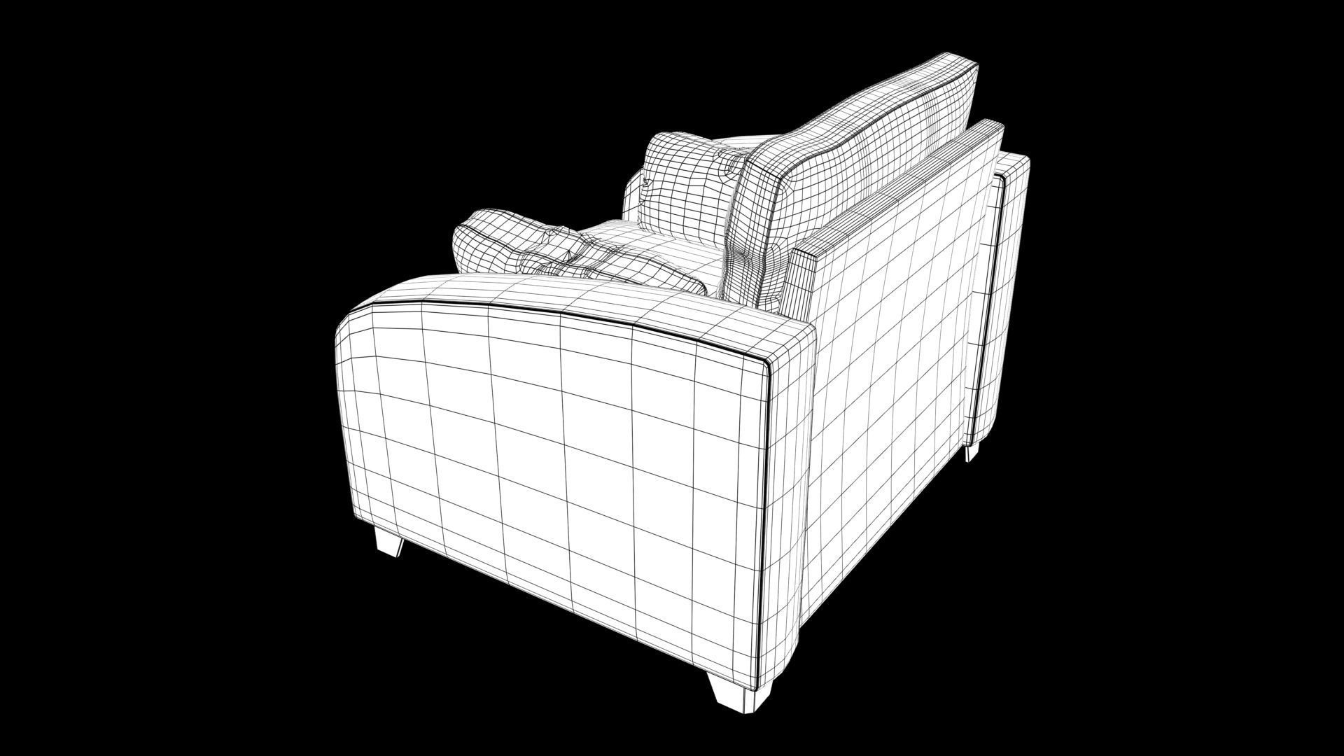 Realistic Sofa Low-poly 3D model_9