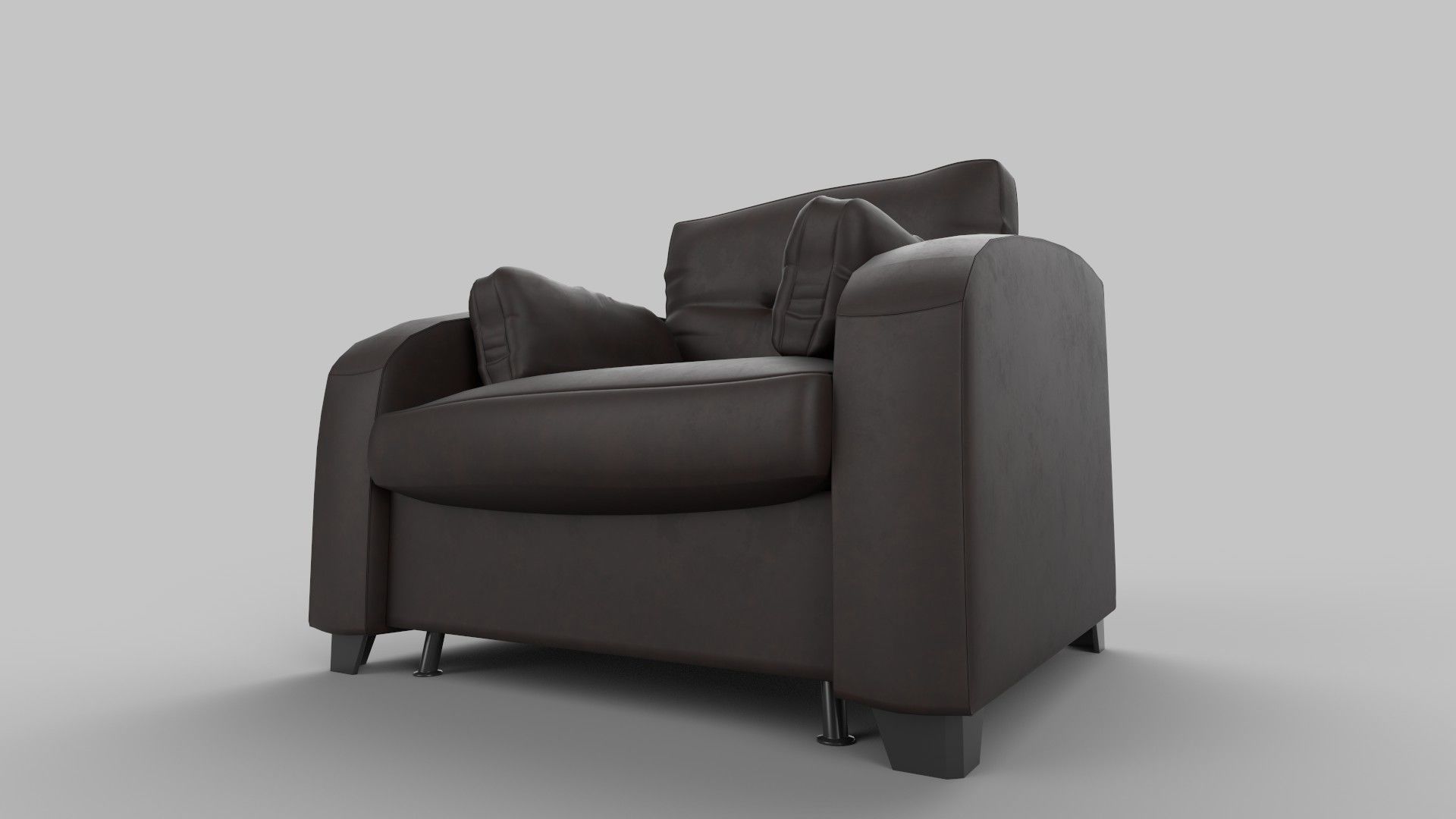 Realistic Sofa Low-poly 3D model_3