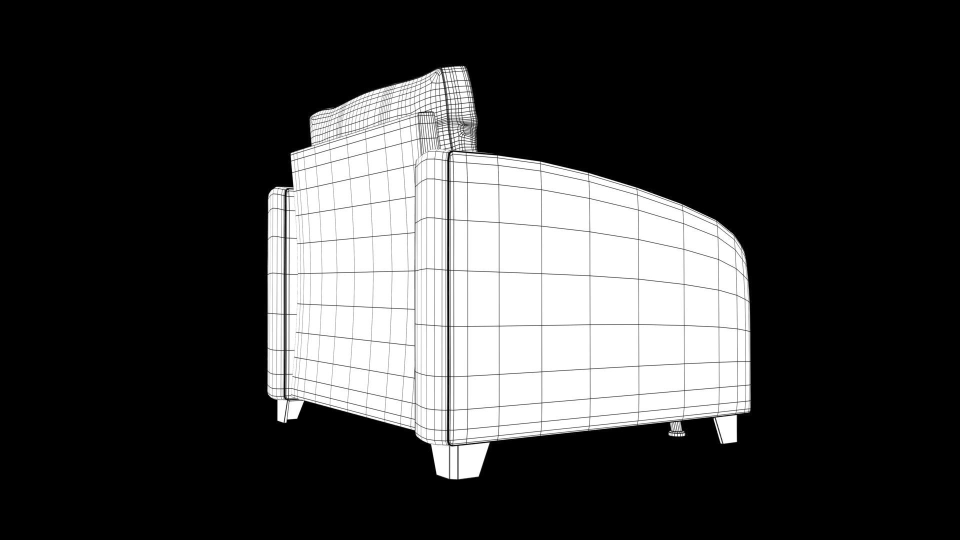 Realistic Sofa Low-poly 3D model_10