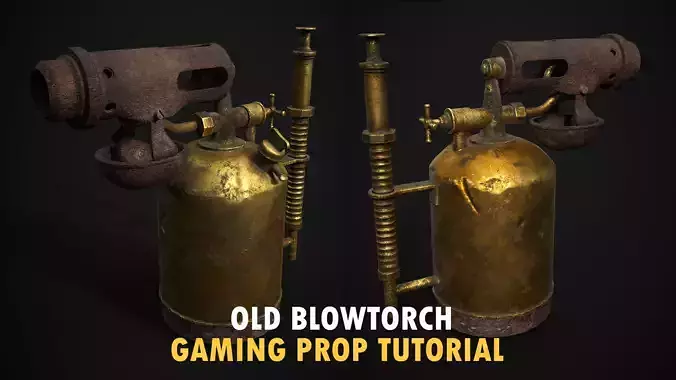 vintage blowtorch Low-poly 3D model