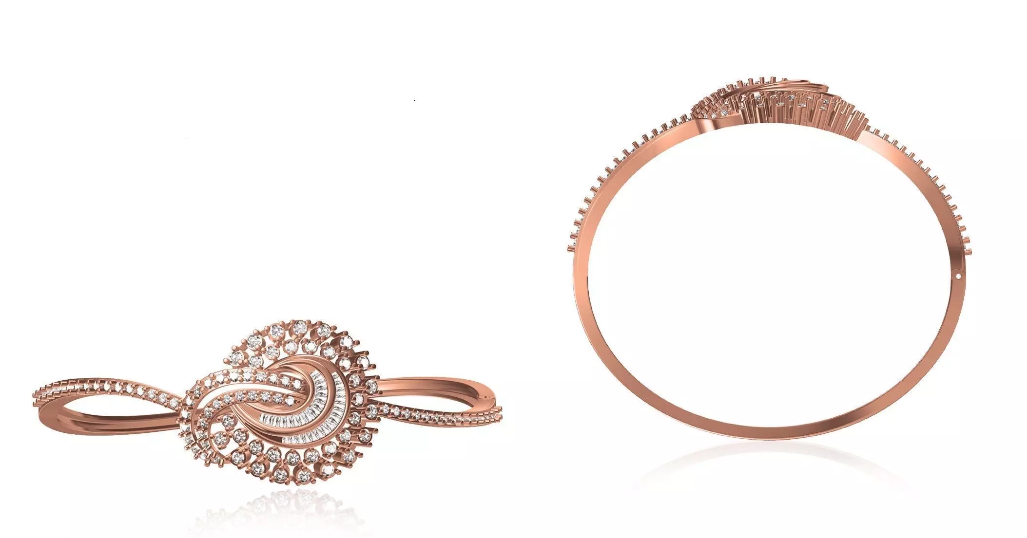 Women Bangle Bracelet STL JCD Details 3D print model_0