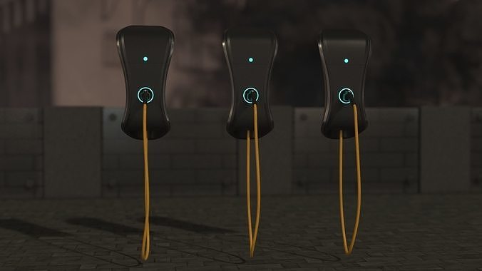 Charging Station Low-poly 3D model 2