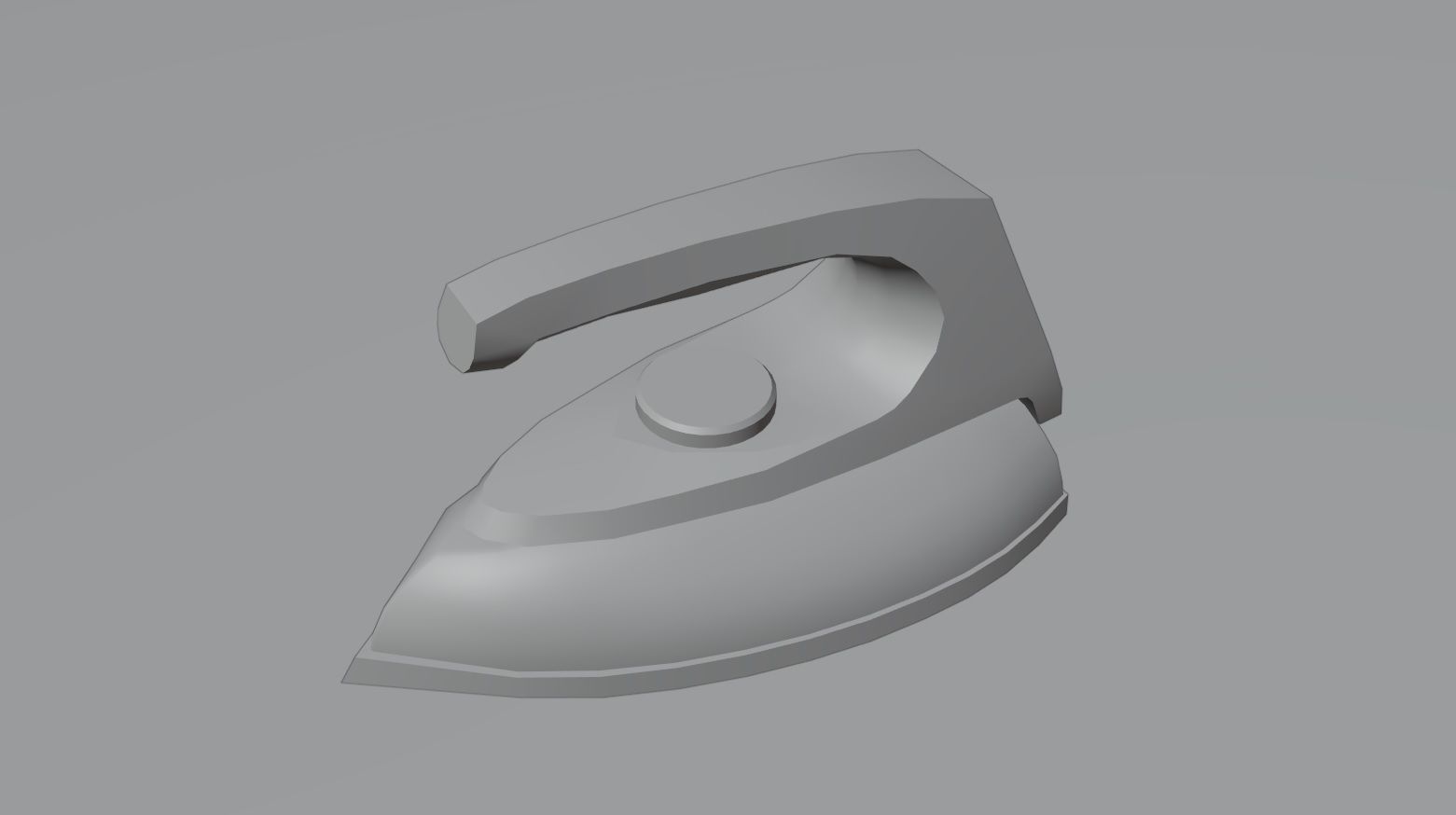 Old steaming iron low-poly Low-poly 3D model_3