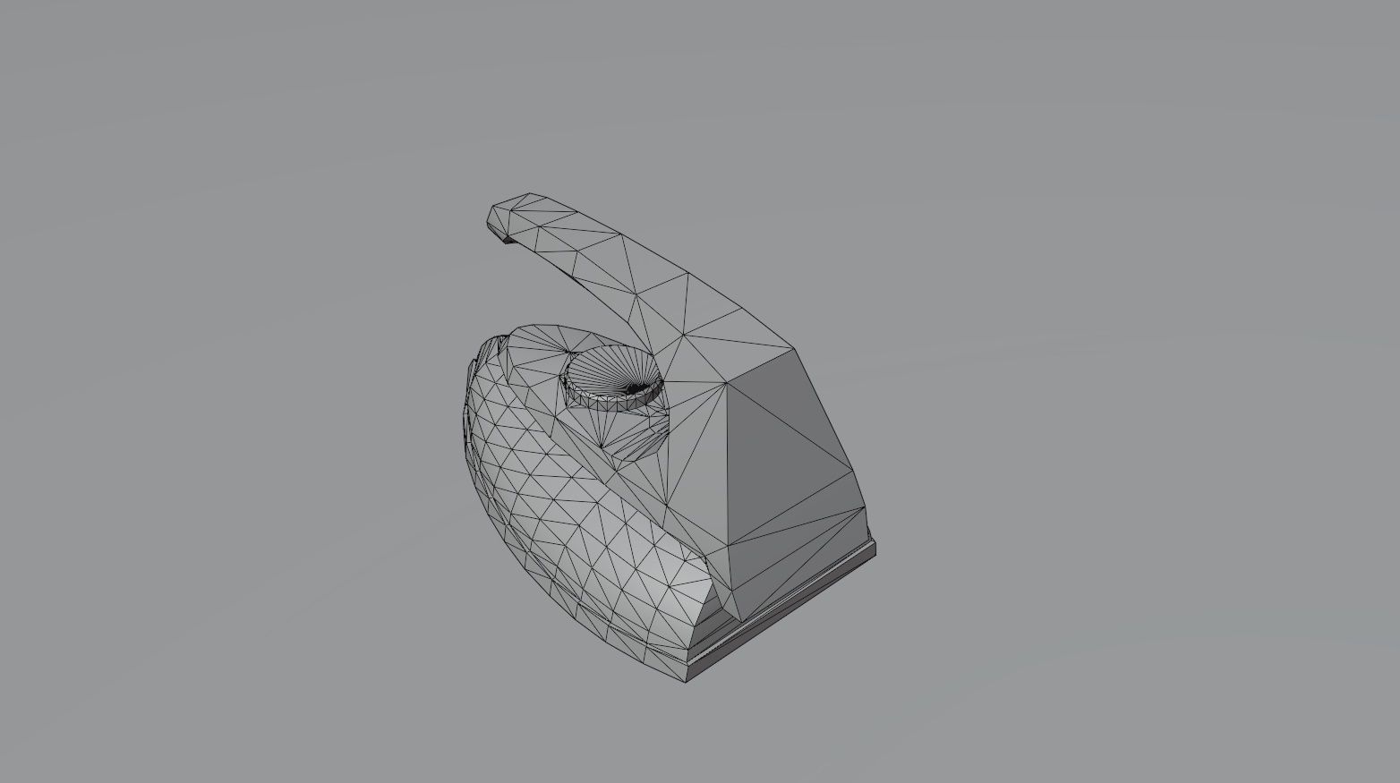 Old steaming iron low-poly Low-poly 3D model_7