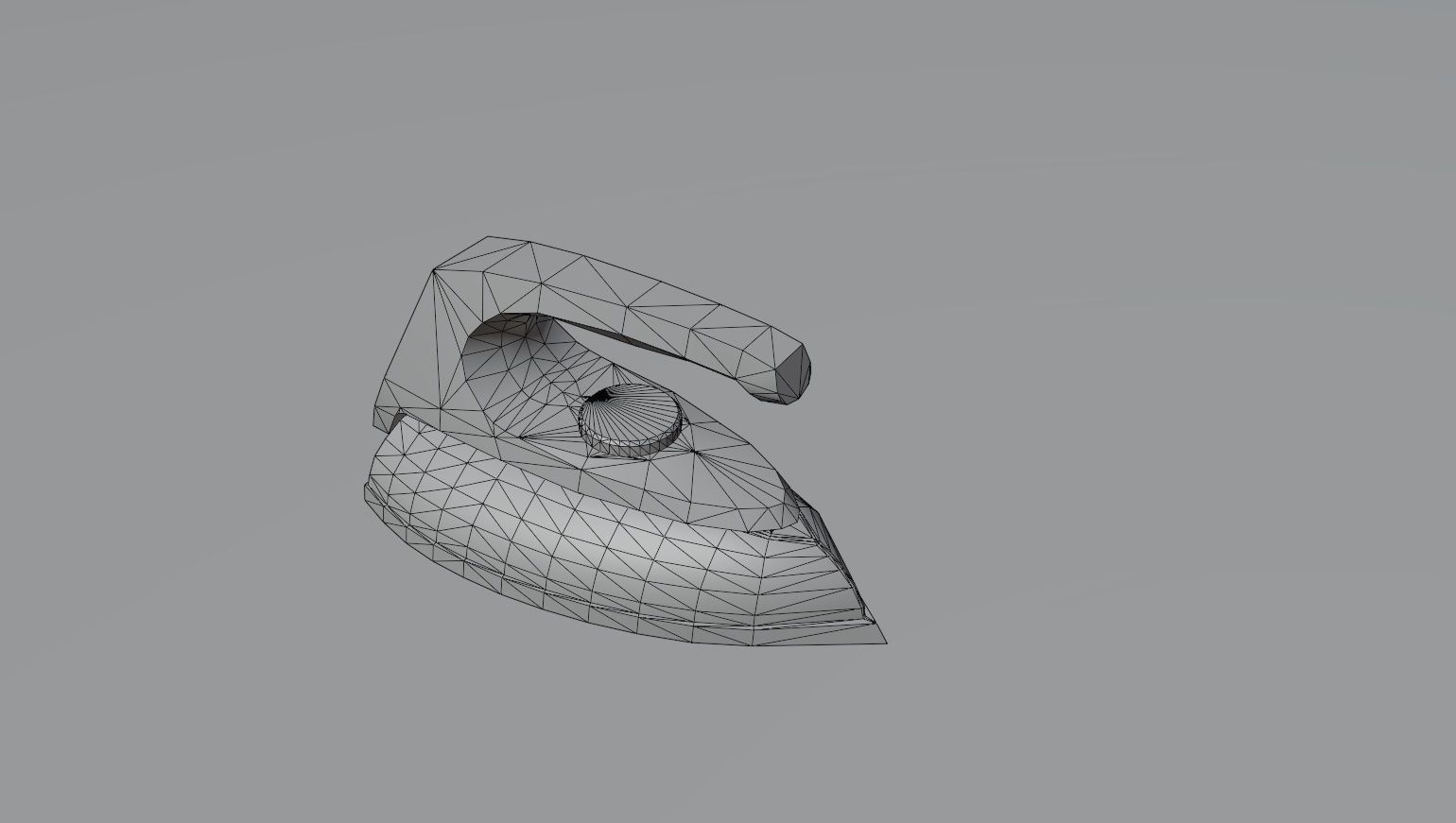 Old steaming iron low-poly Low-poly 3D model_6