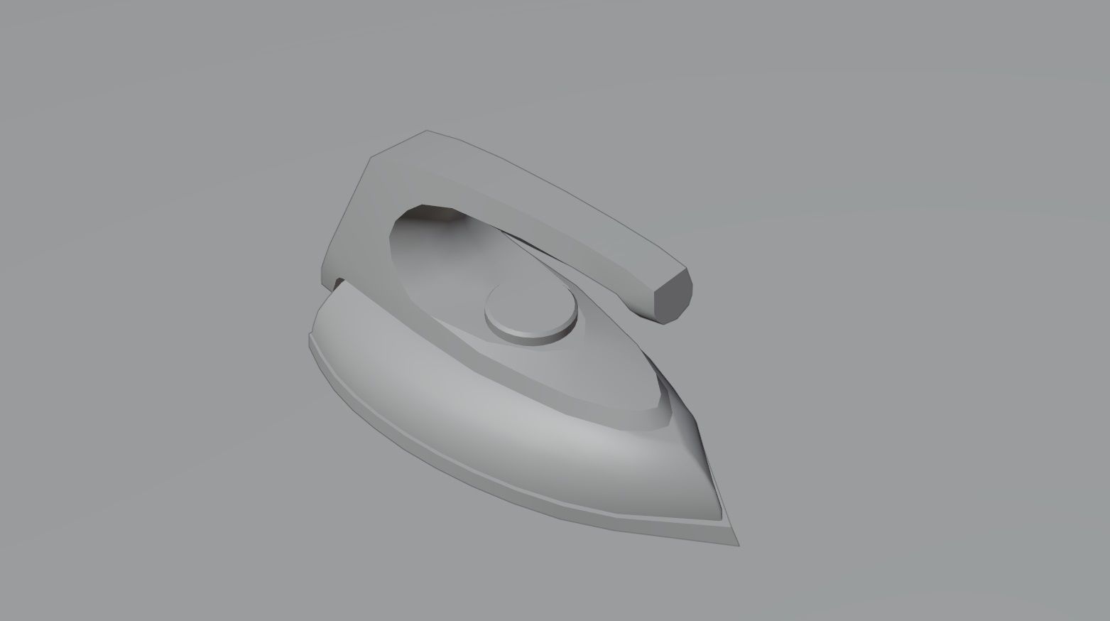 Old steaming iron low-poly Low-poly 3D model_4