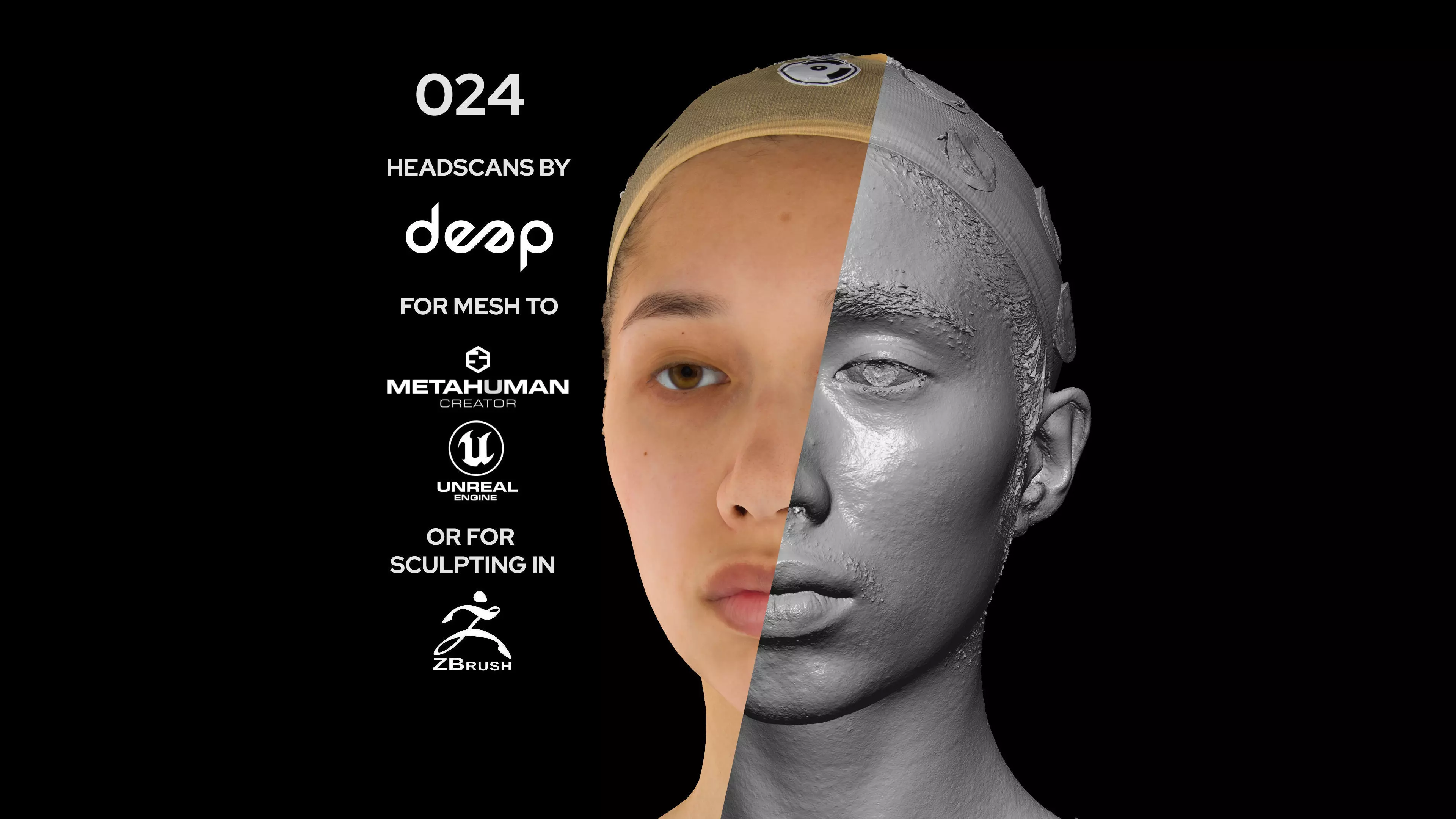 European Female 20s head scan 024 3D model
