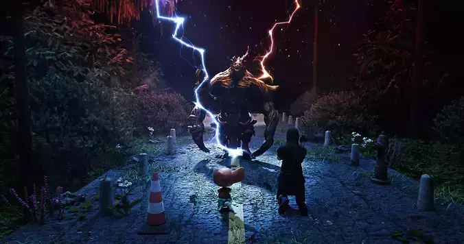 Horror scene made with blender 3D model