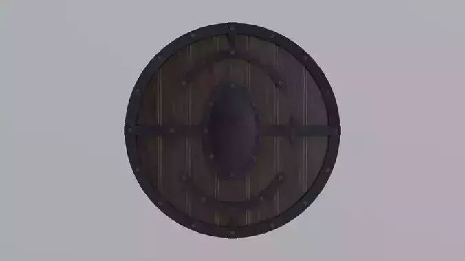 Medieval round wooden shield