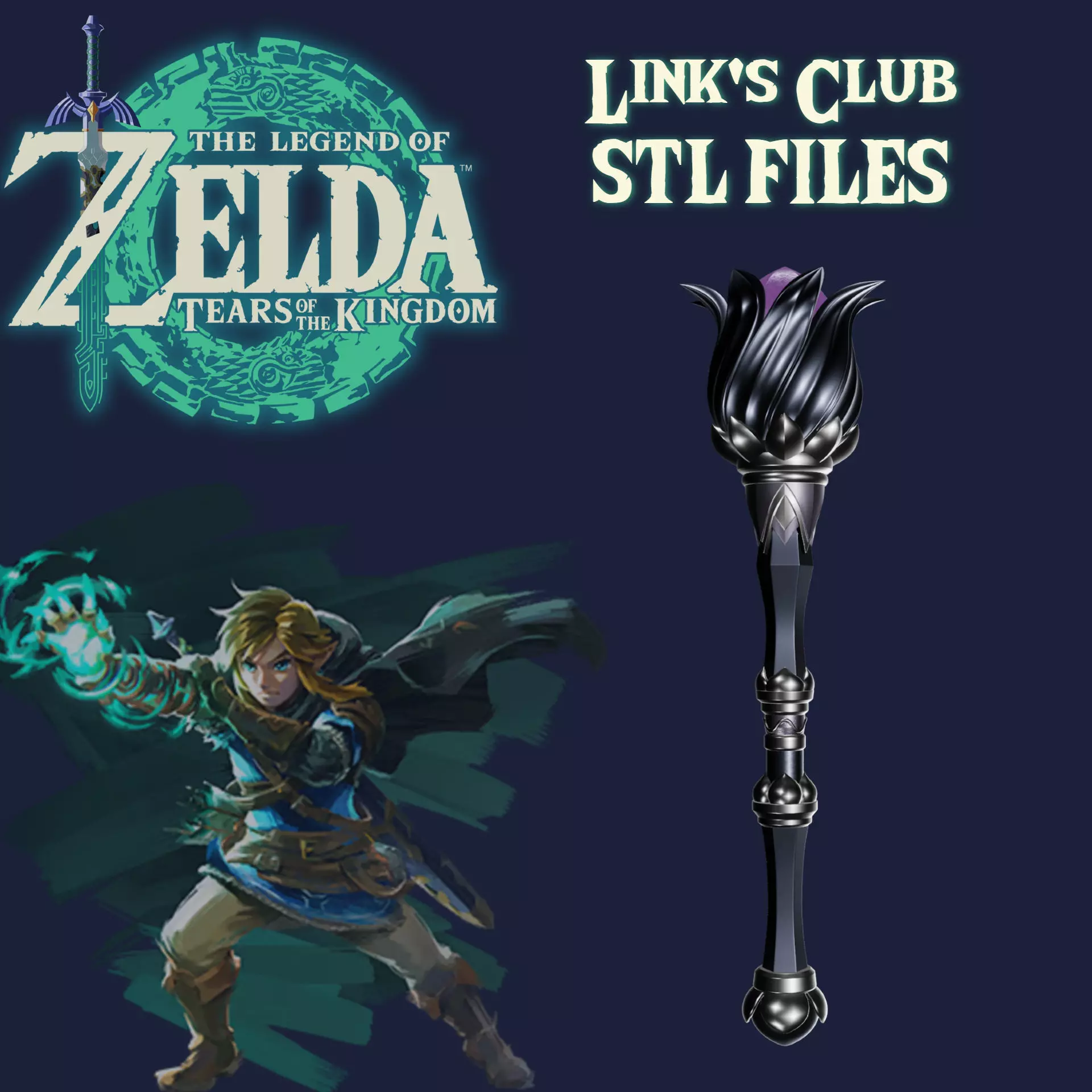 Link Flower Club Zelda Tears of The Kingdom 3D print model