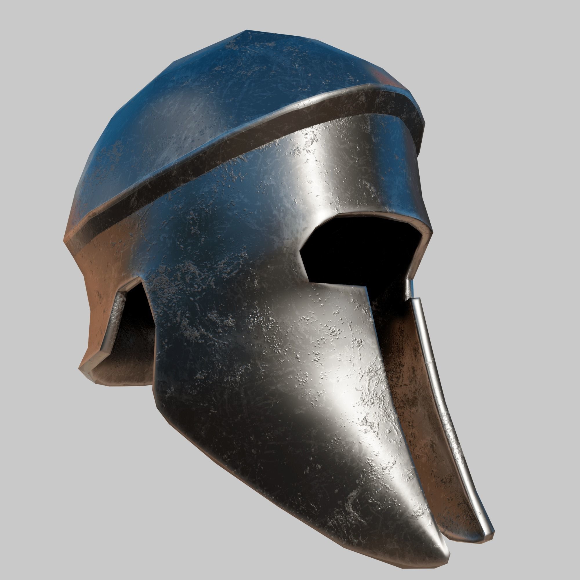 Spartan helmet Low-poly 3D model_2
