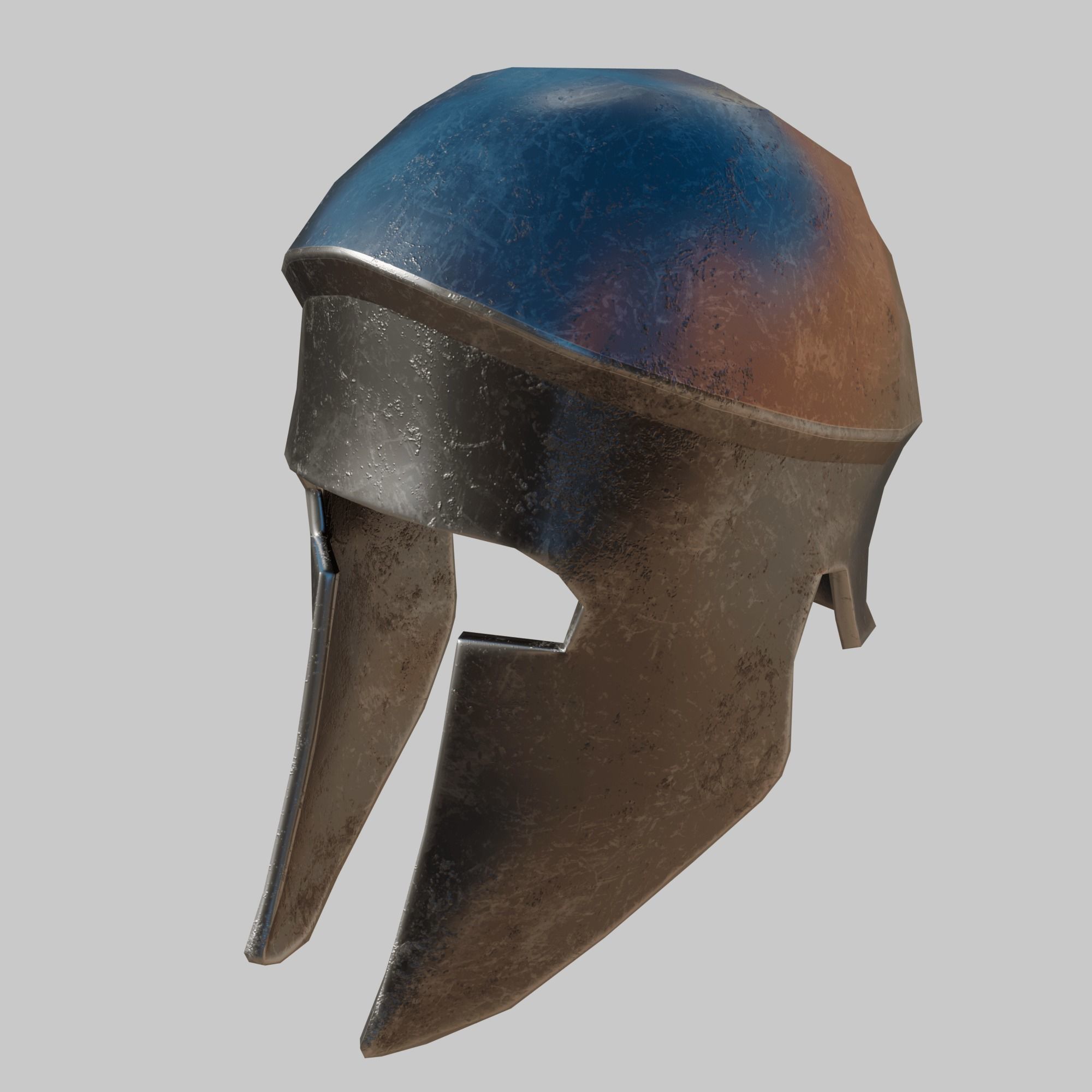 Spartan helmet Low-poly 3D model_1