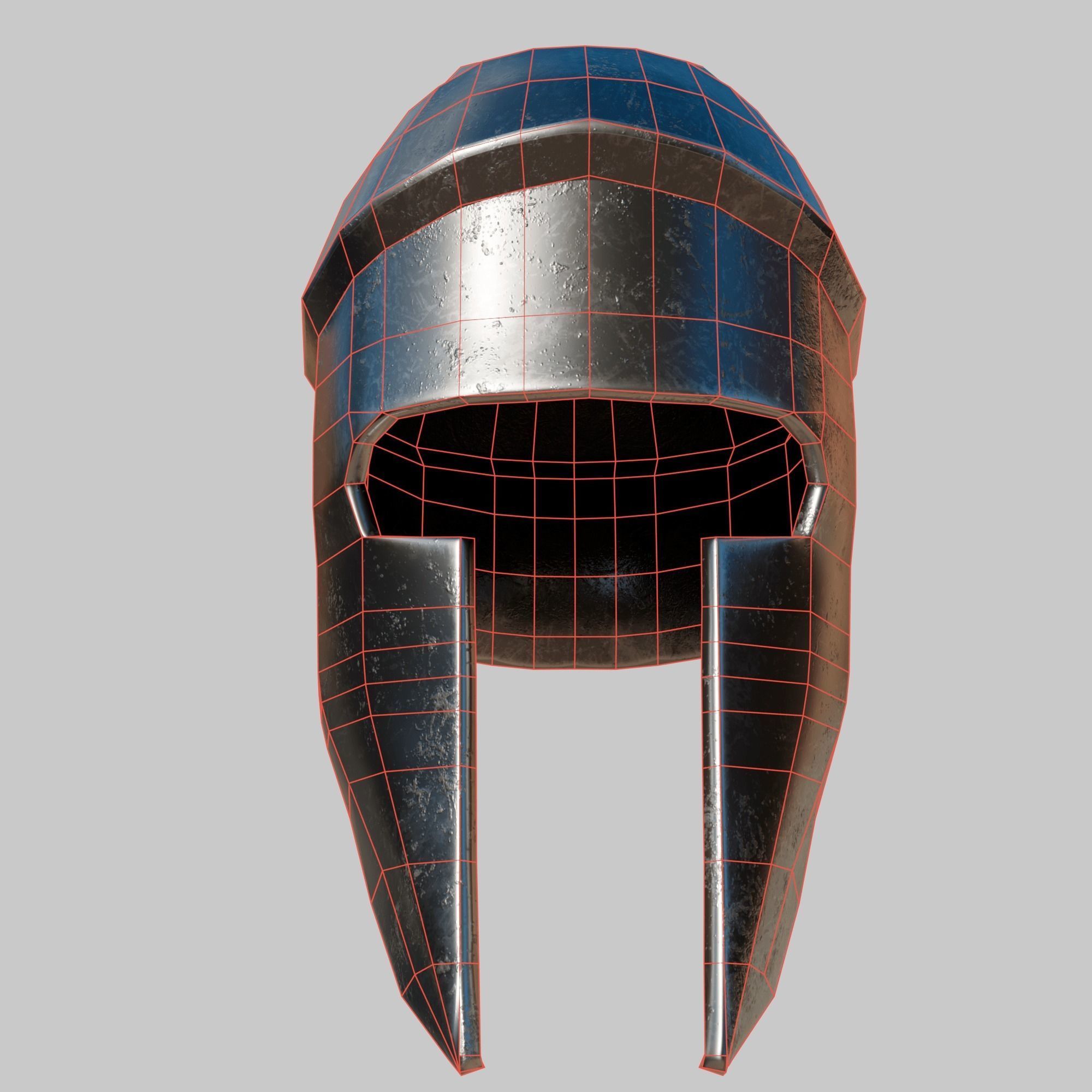 Spartan helmet Low-poly 3D model_3