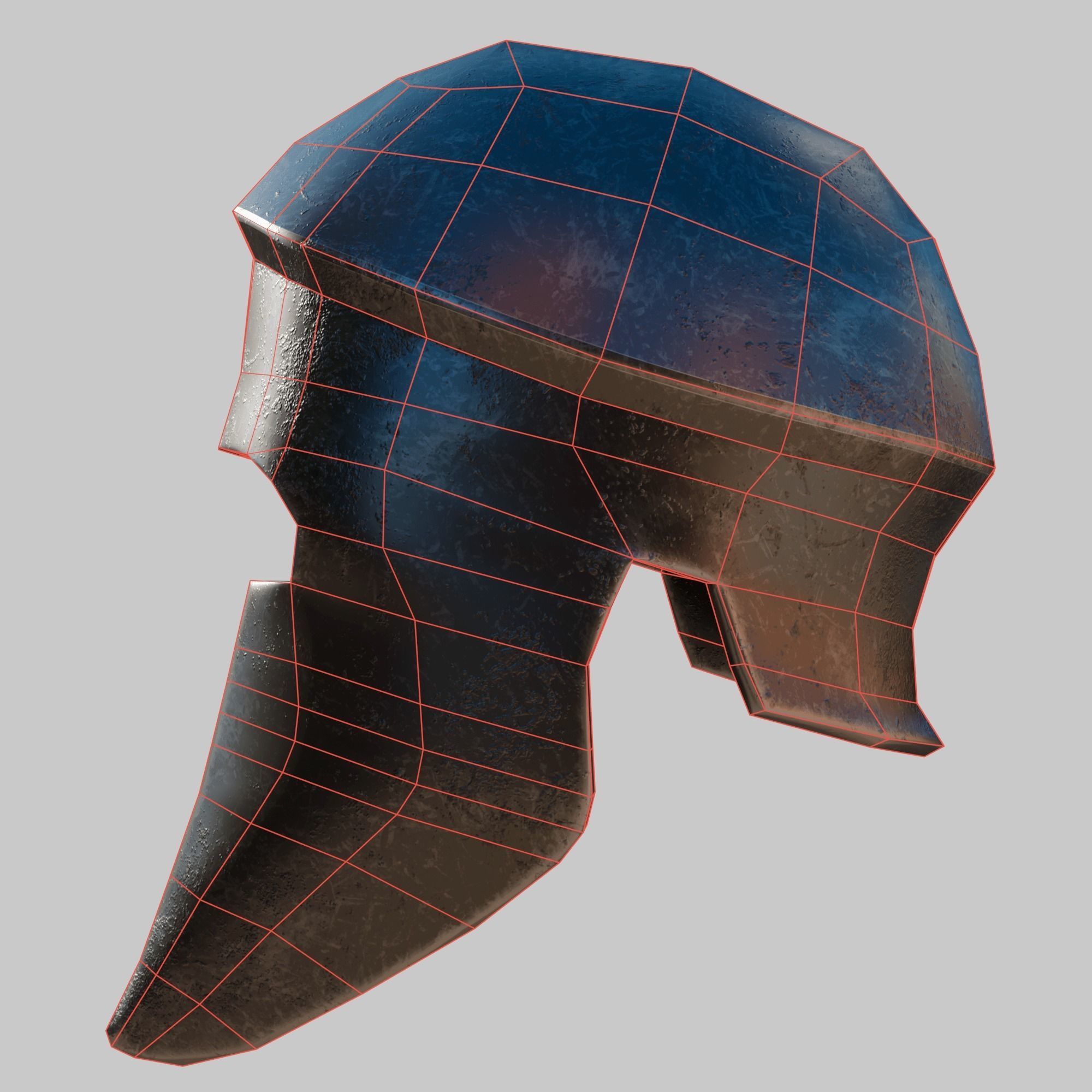 Spartan helmet Low-poly 3D model_4