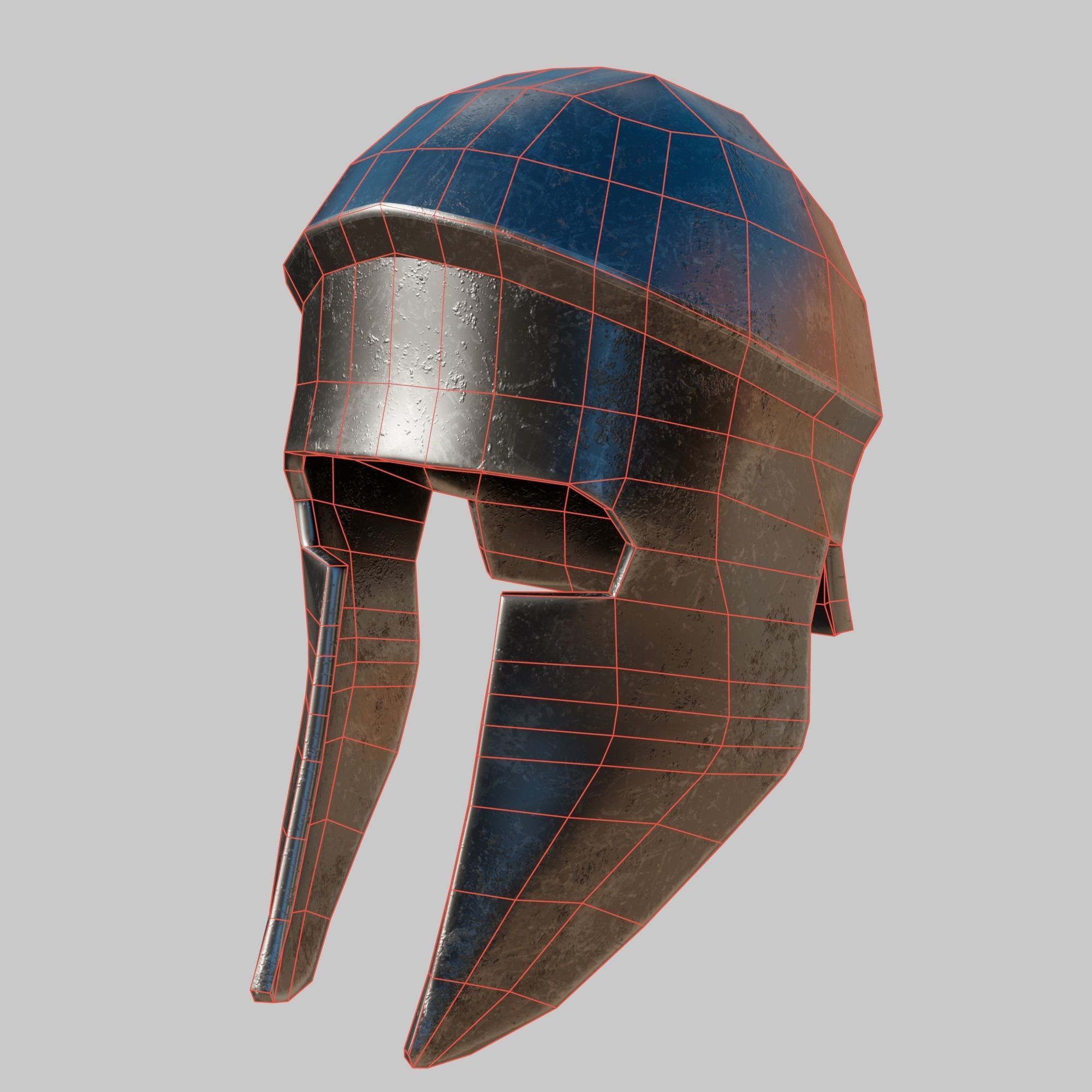 Spartan helmet Low-poly 3D model_5