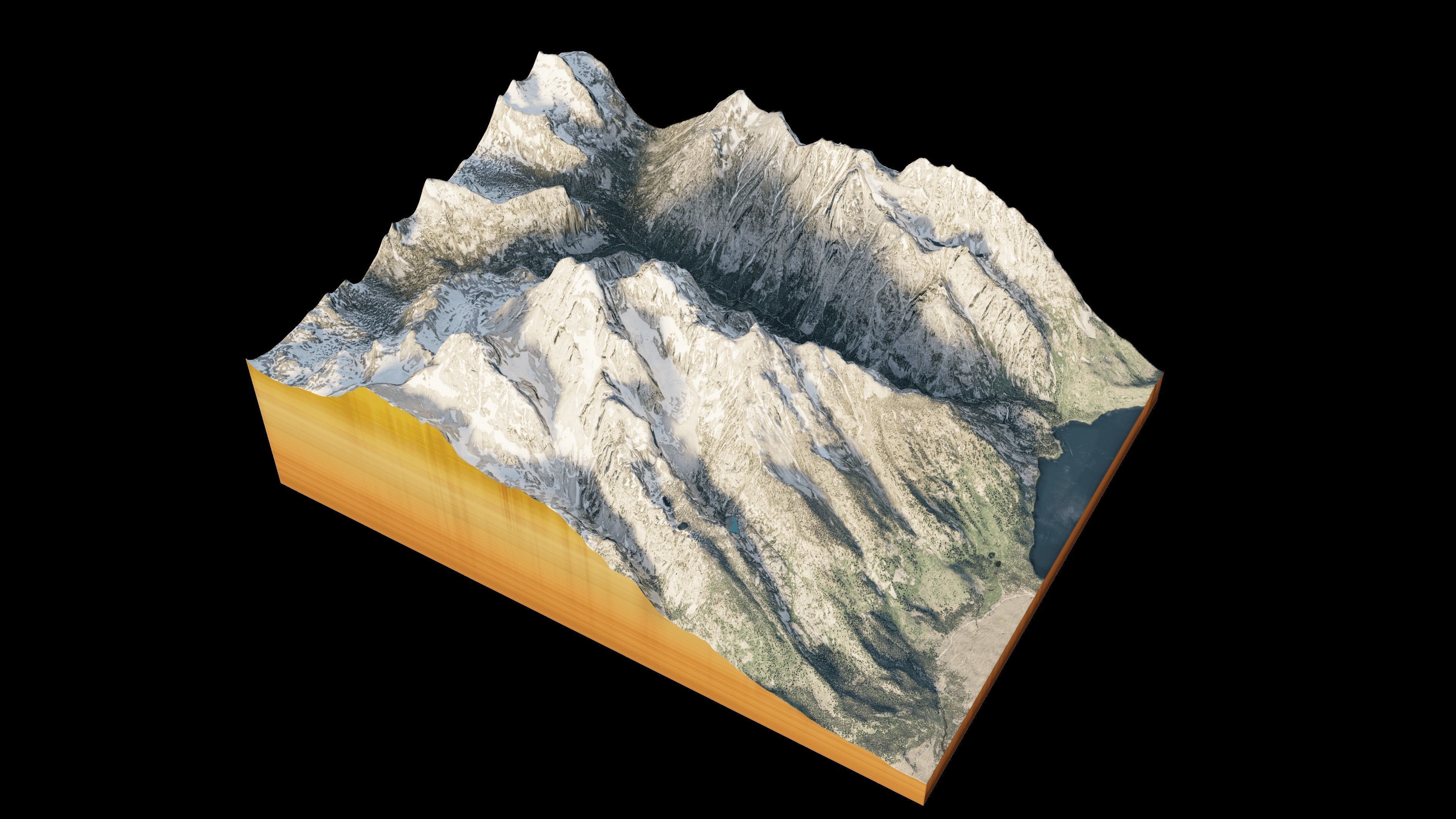Grand Teton mountain 3d model landscape 3D model_3
