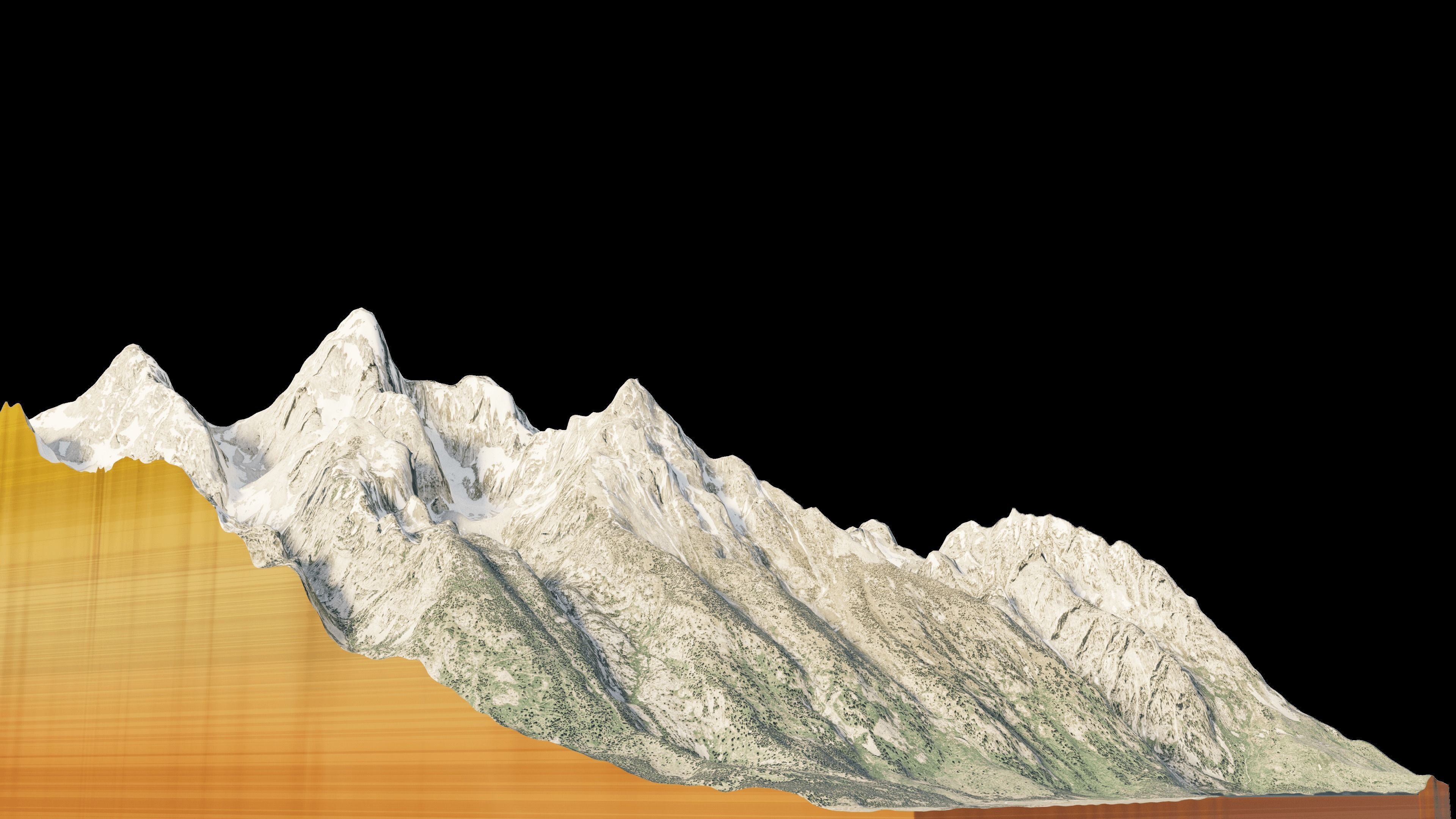 Grand Teton mountain 3d model landscape 3D model_4