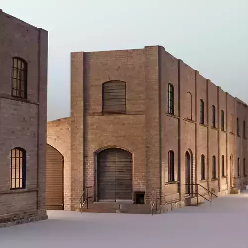 Facade old stone building 001 Kit Collection