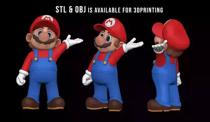 Mario 3D Model STL 3D print model Mario 3D Model STL 3D print model