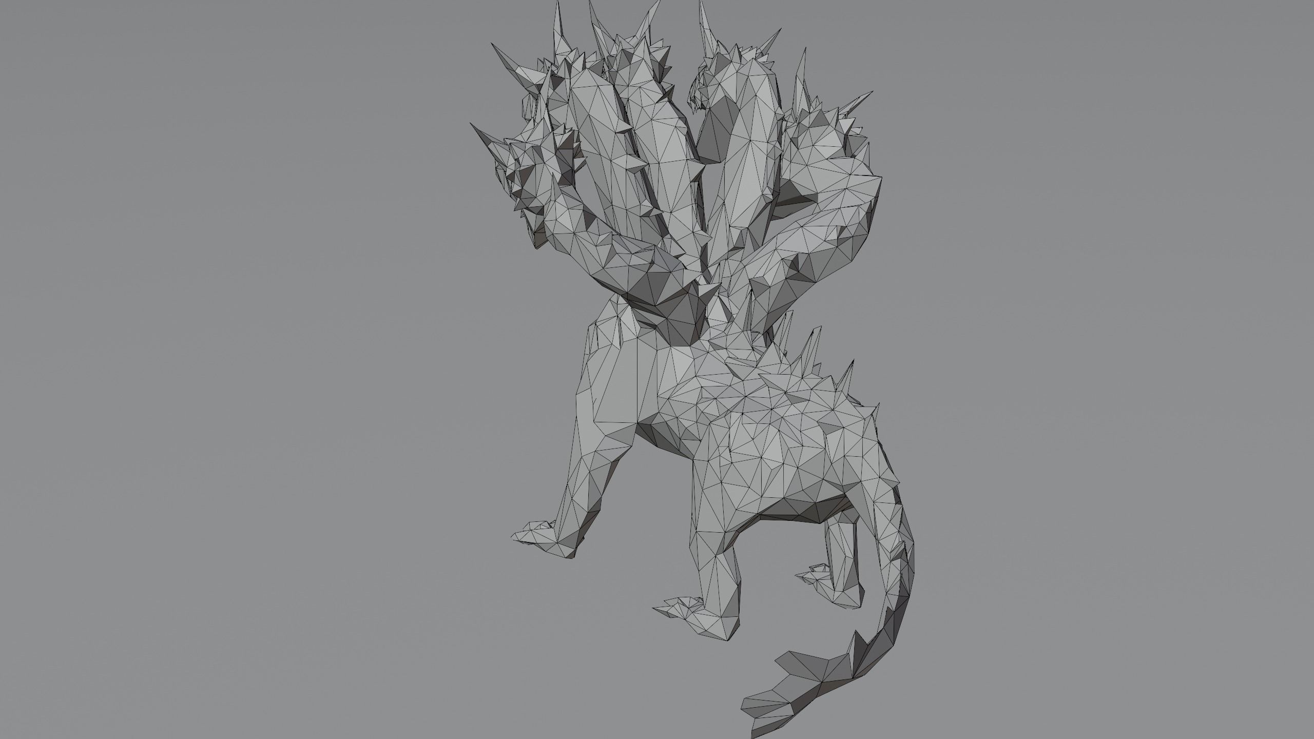 Hydra Water dragon  monster Sea  Mythical  Giant serpent Rigged Free low-poly 3D model_9
