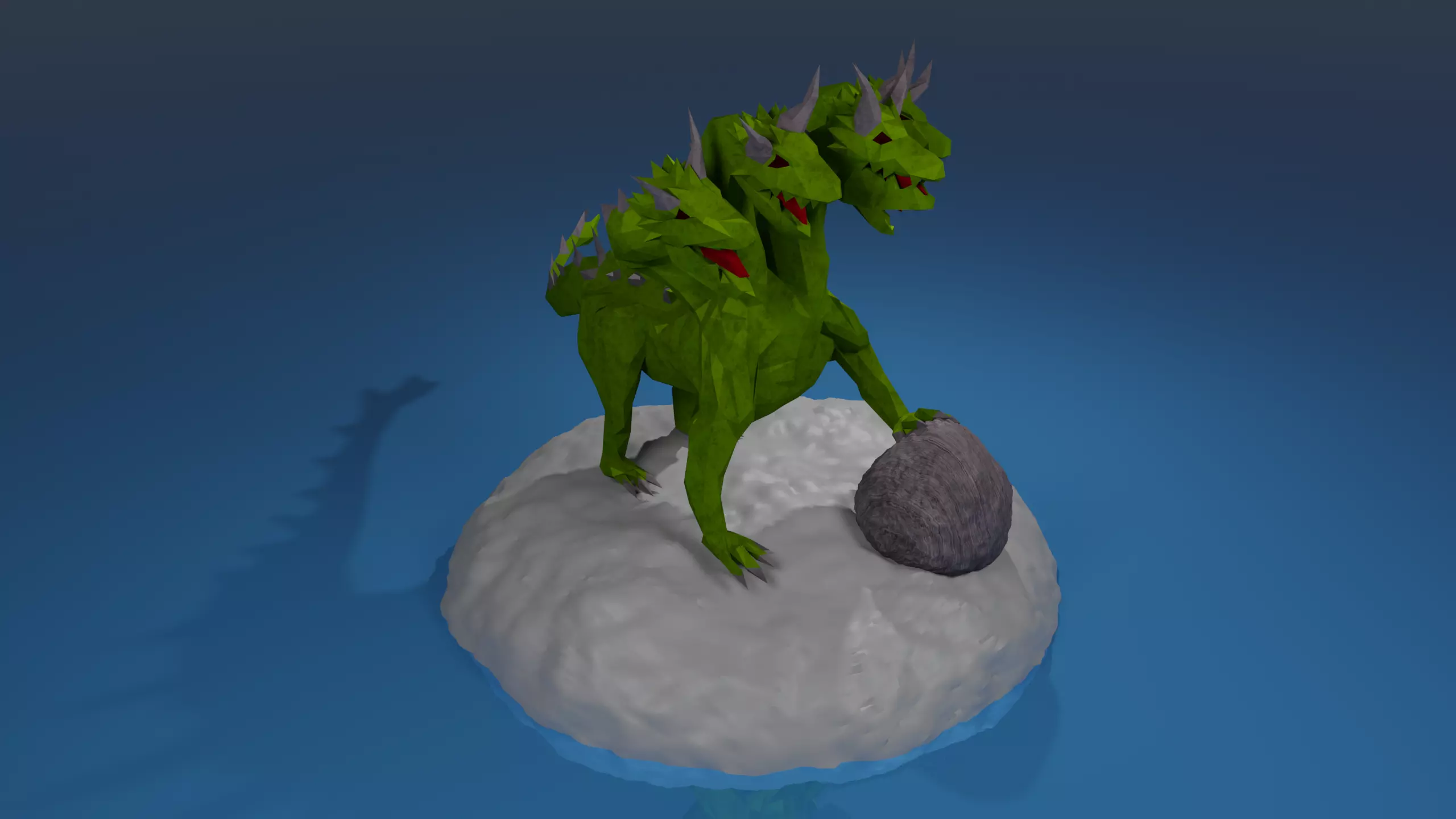 Hydra Water dragon  monster Sea  Mythical  Giant serpent Rigged Free low-poly 3D model_0