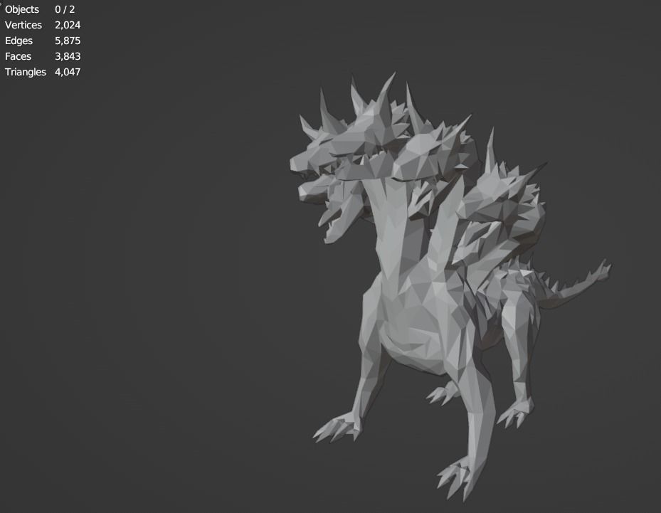 Hydra Water dragon  monster Sea  Mythical  Giant serpent Rigged Free low-poly 3D model_7