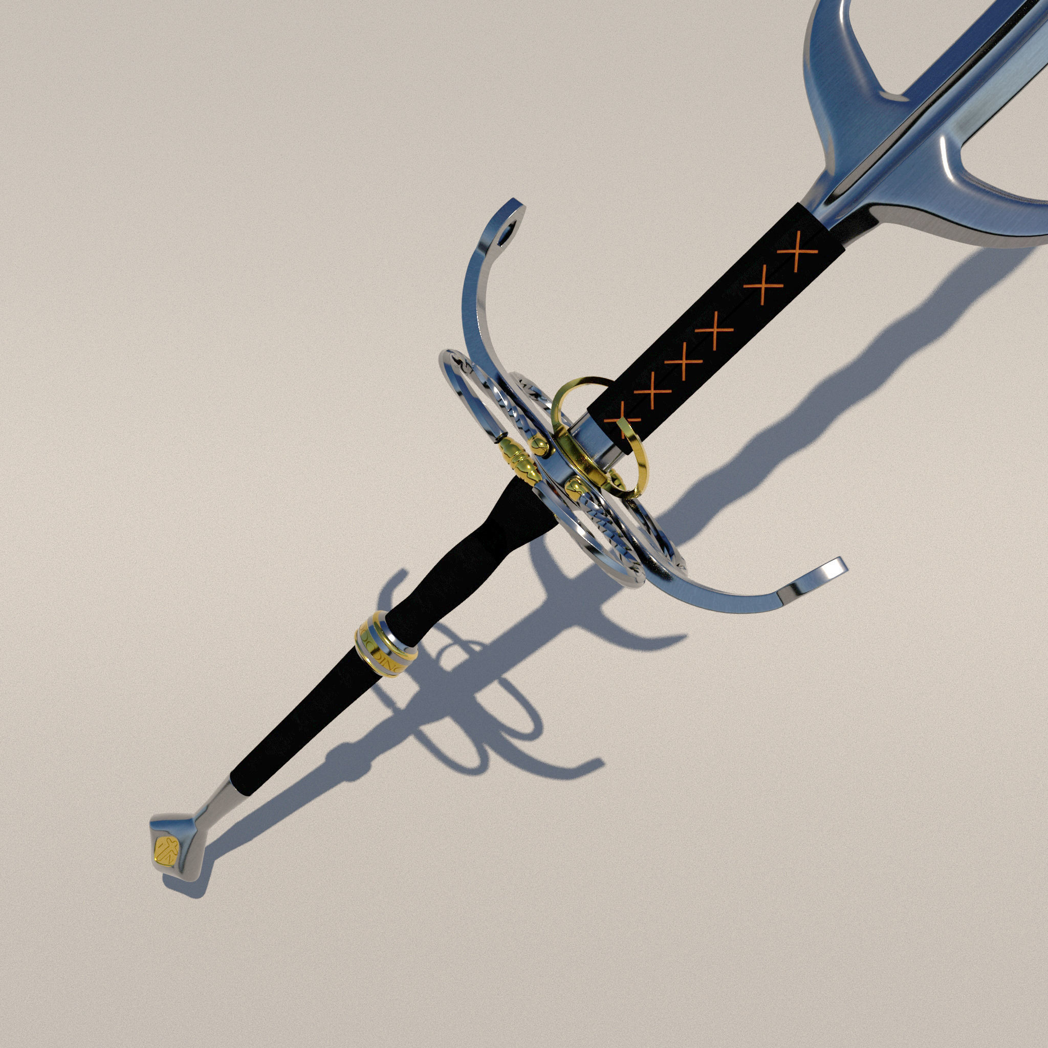 two-handed flamberg 3D model_1