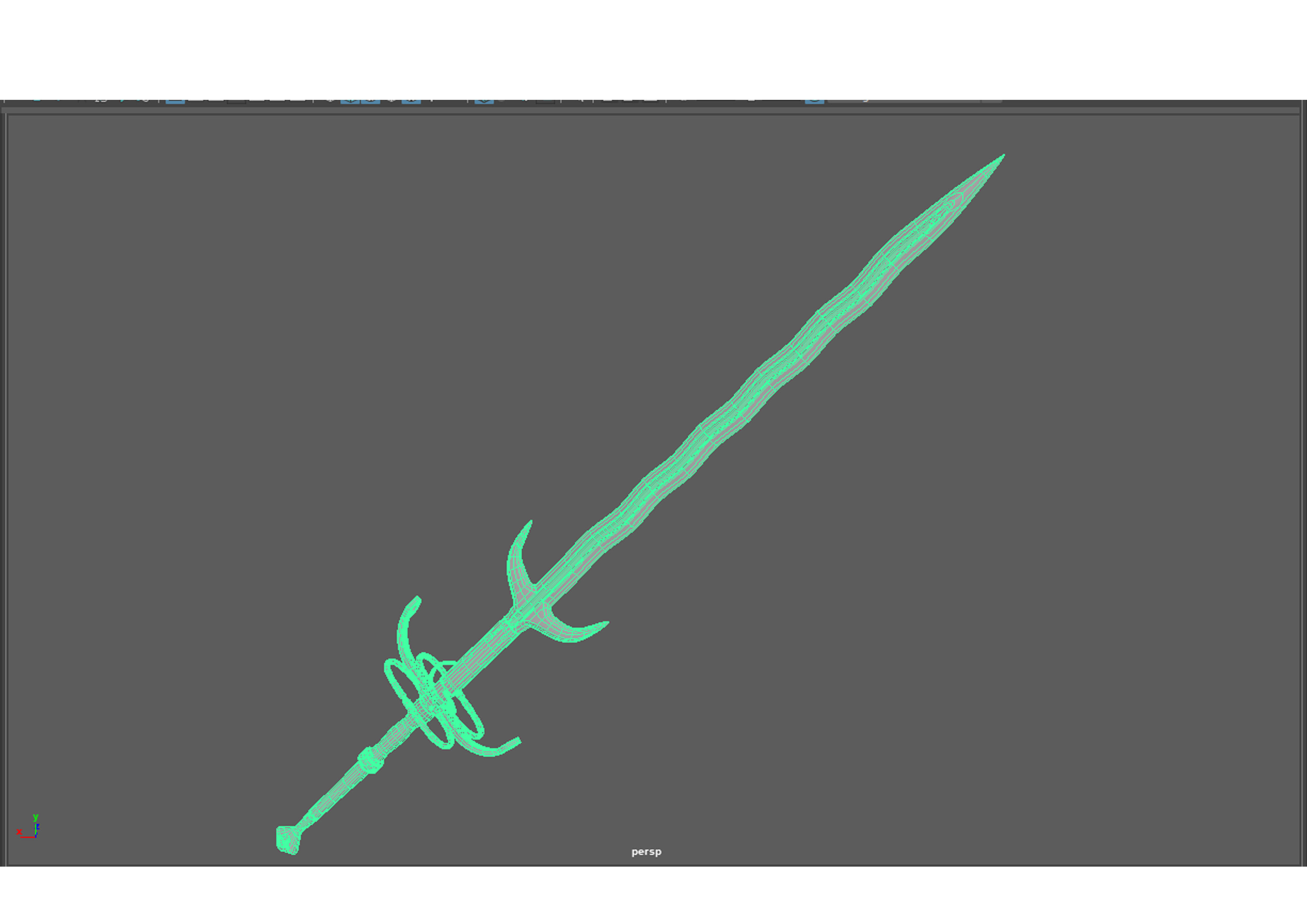 two-handed flamberg 3D model_2