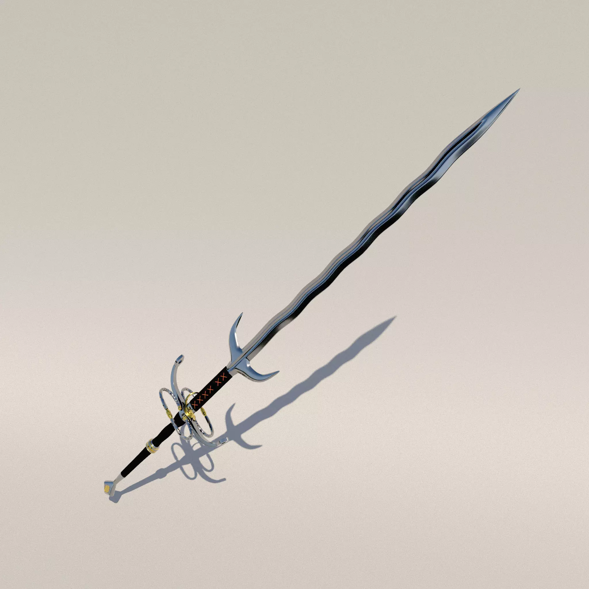 two-handed flamberg 3D model_0