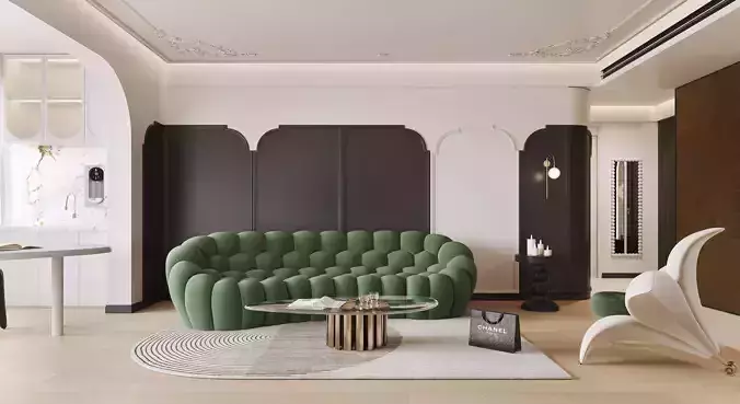 3D model of interior design for French style apartments 3D model