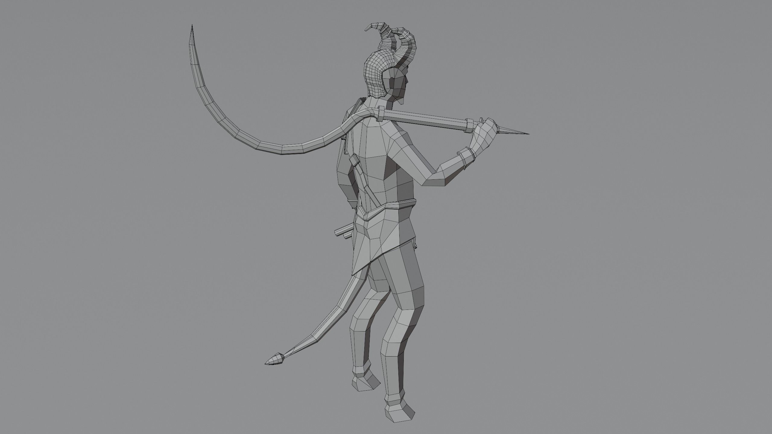 Satyr half-goat Nature spirit Wild man Horned god Forest Bacchus Low-poly 3D model_6