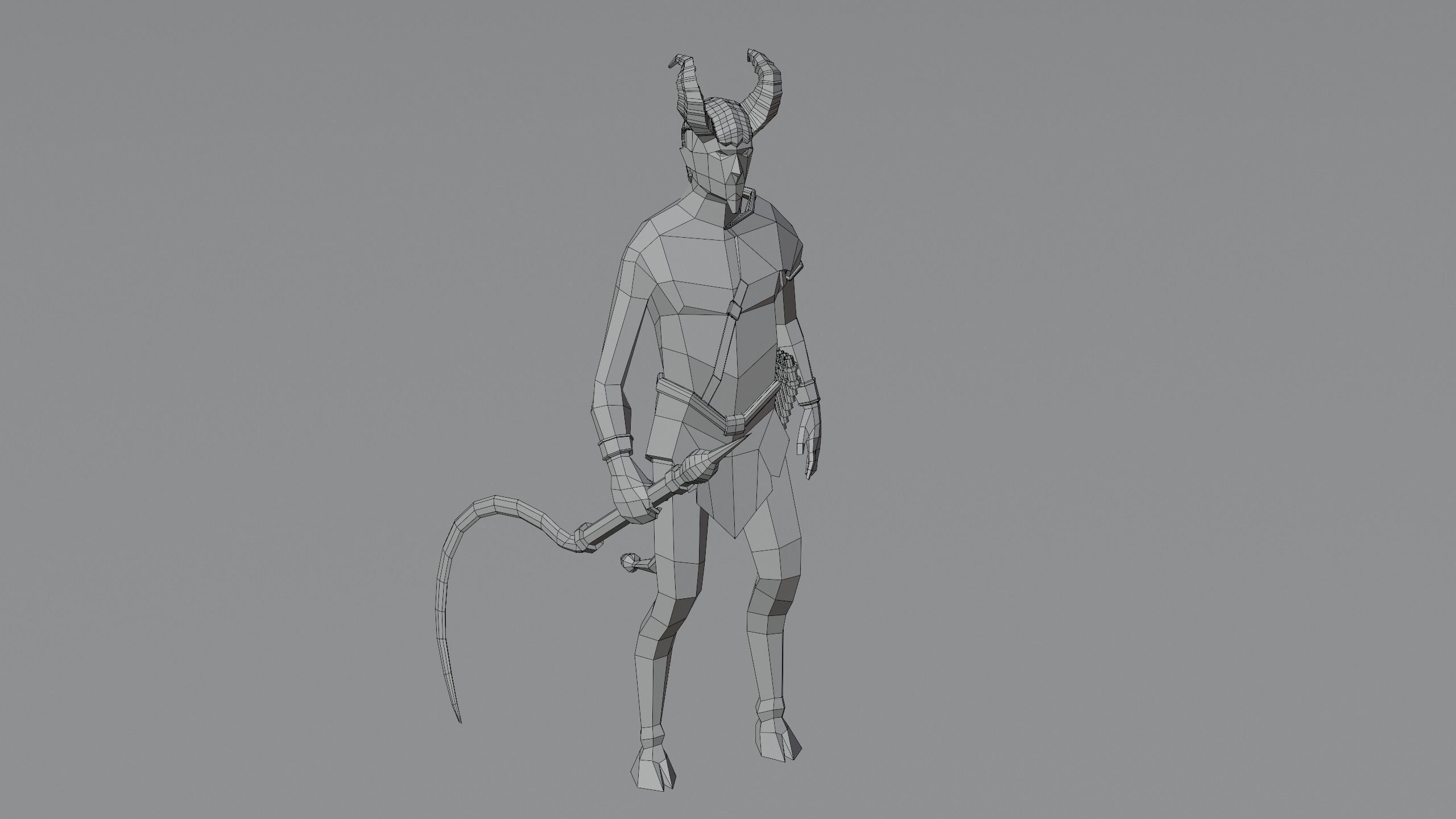 Satyr half-goat Nature spirit Wild man Horned god Forest Bacchus Low-poly 3D model_9