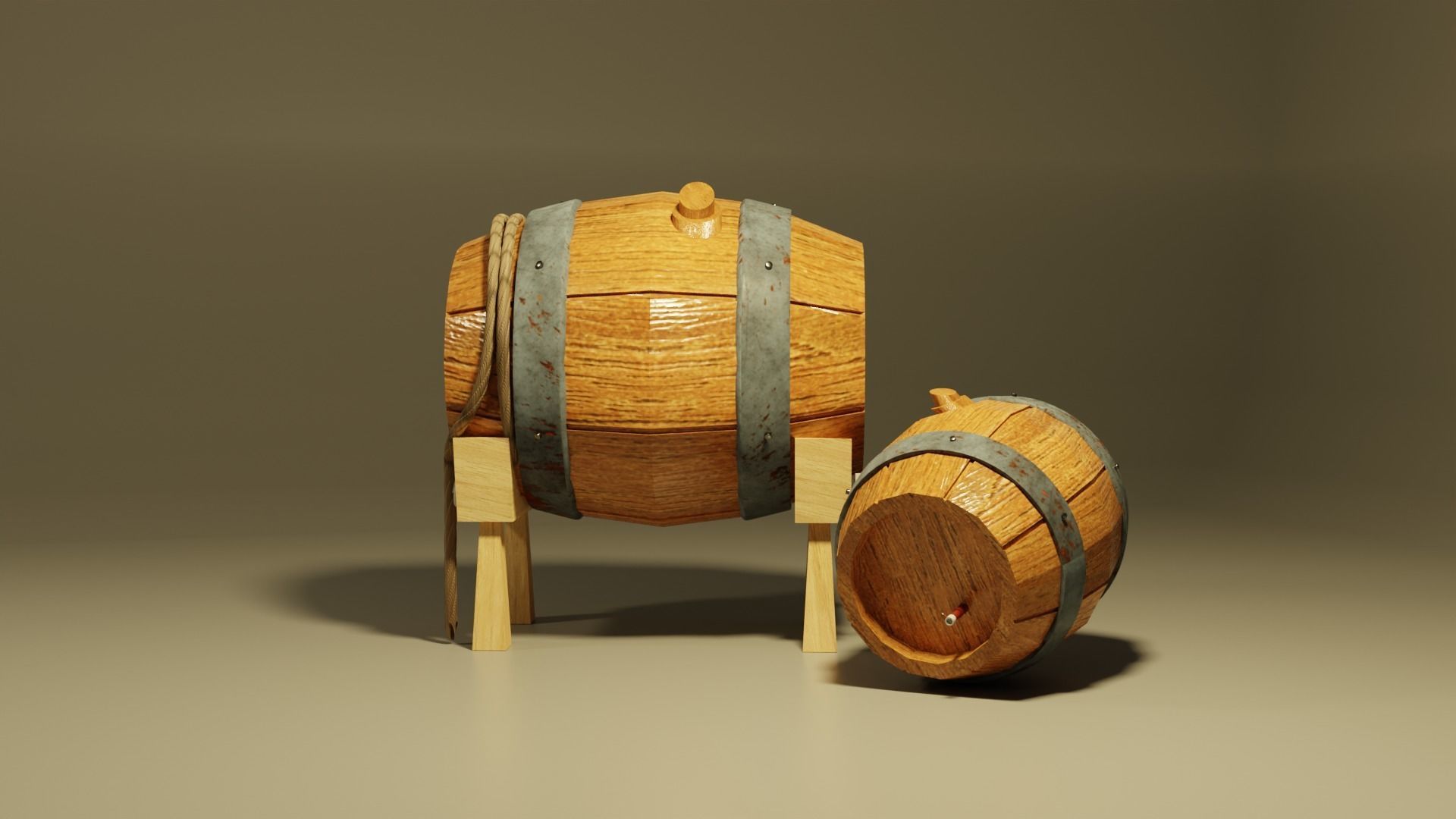 3d Model Low Poly 3d Model Barrel Vr Ar Low Poly Cgtrader