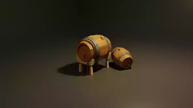 low poly 3d model barrel