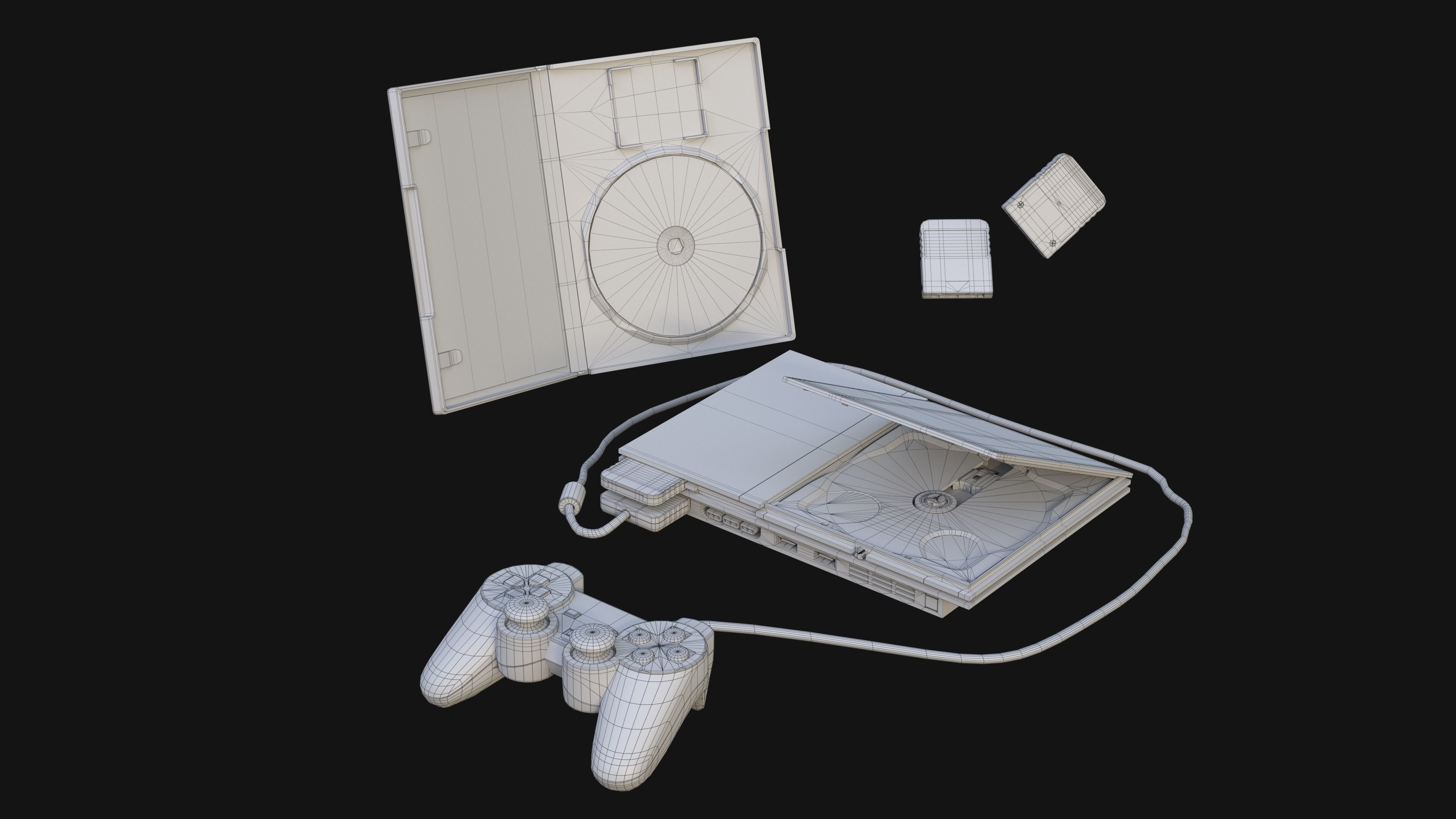 Sony PlayStation 2 Slim Low-poly 3D model_16
