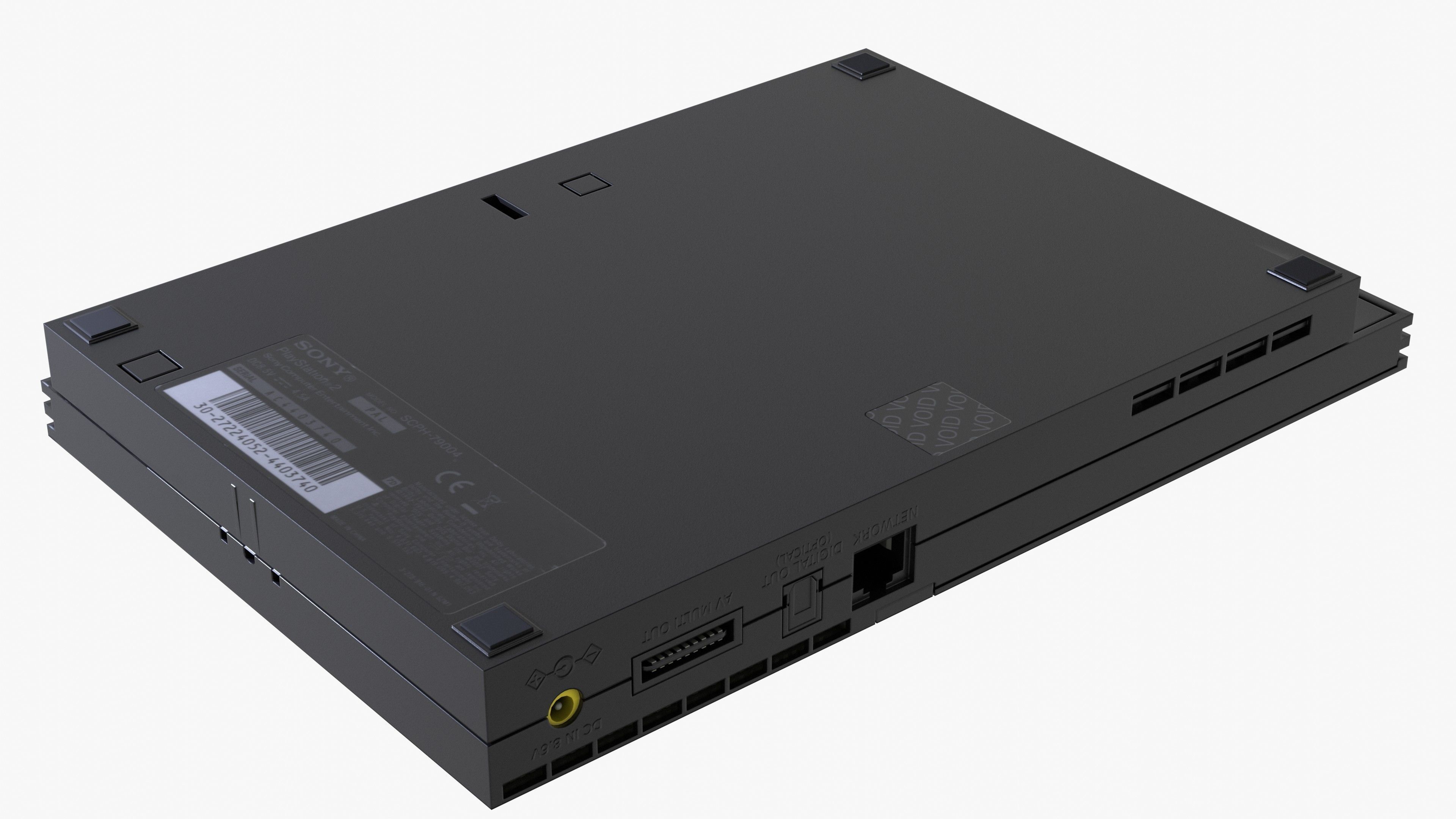 Sony PlayStation 2 Slim Low-poly 3D model_7