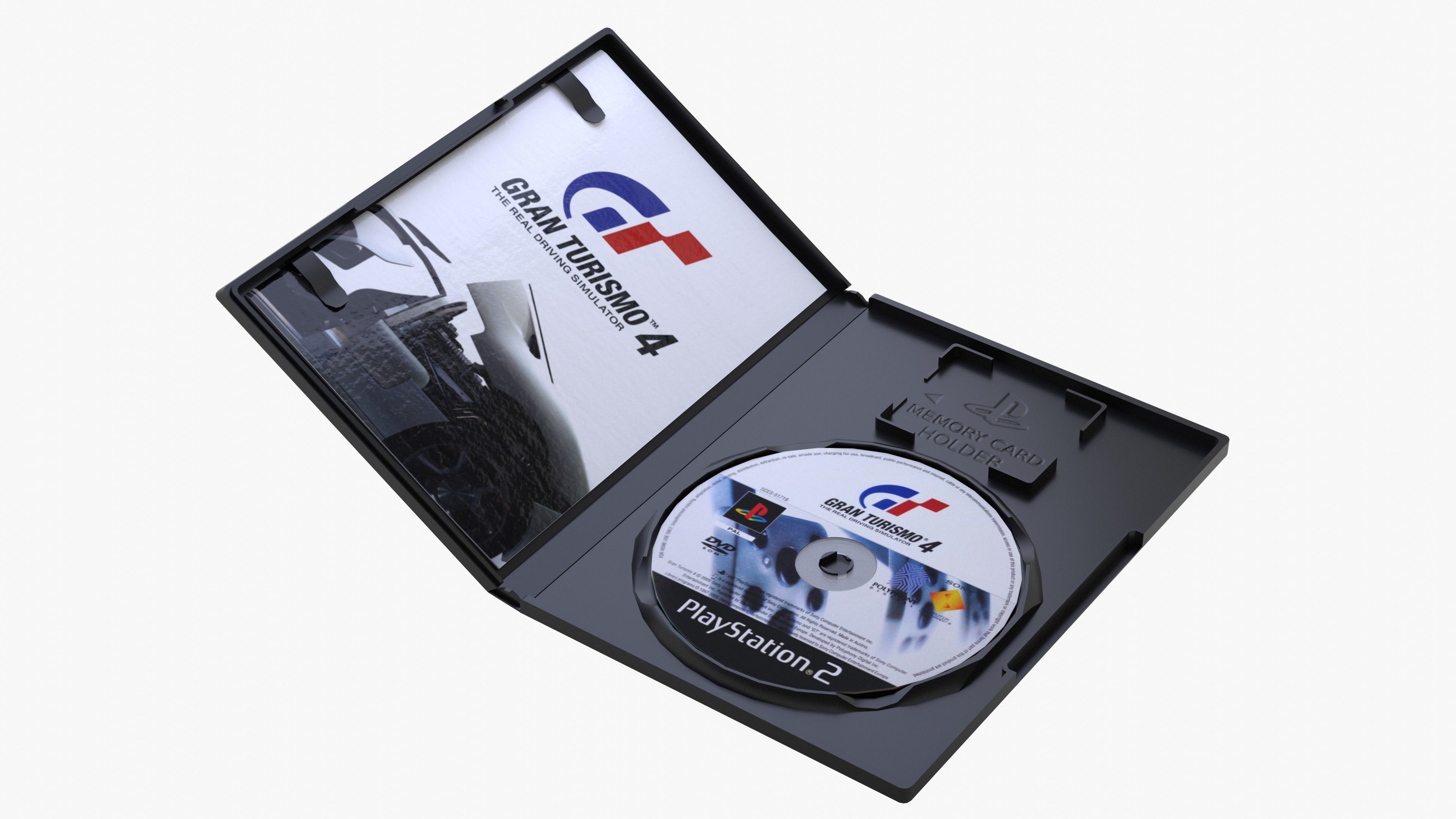 Sony PlayStation 2 Slim Low-poly 3D model_12