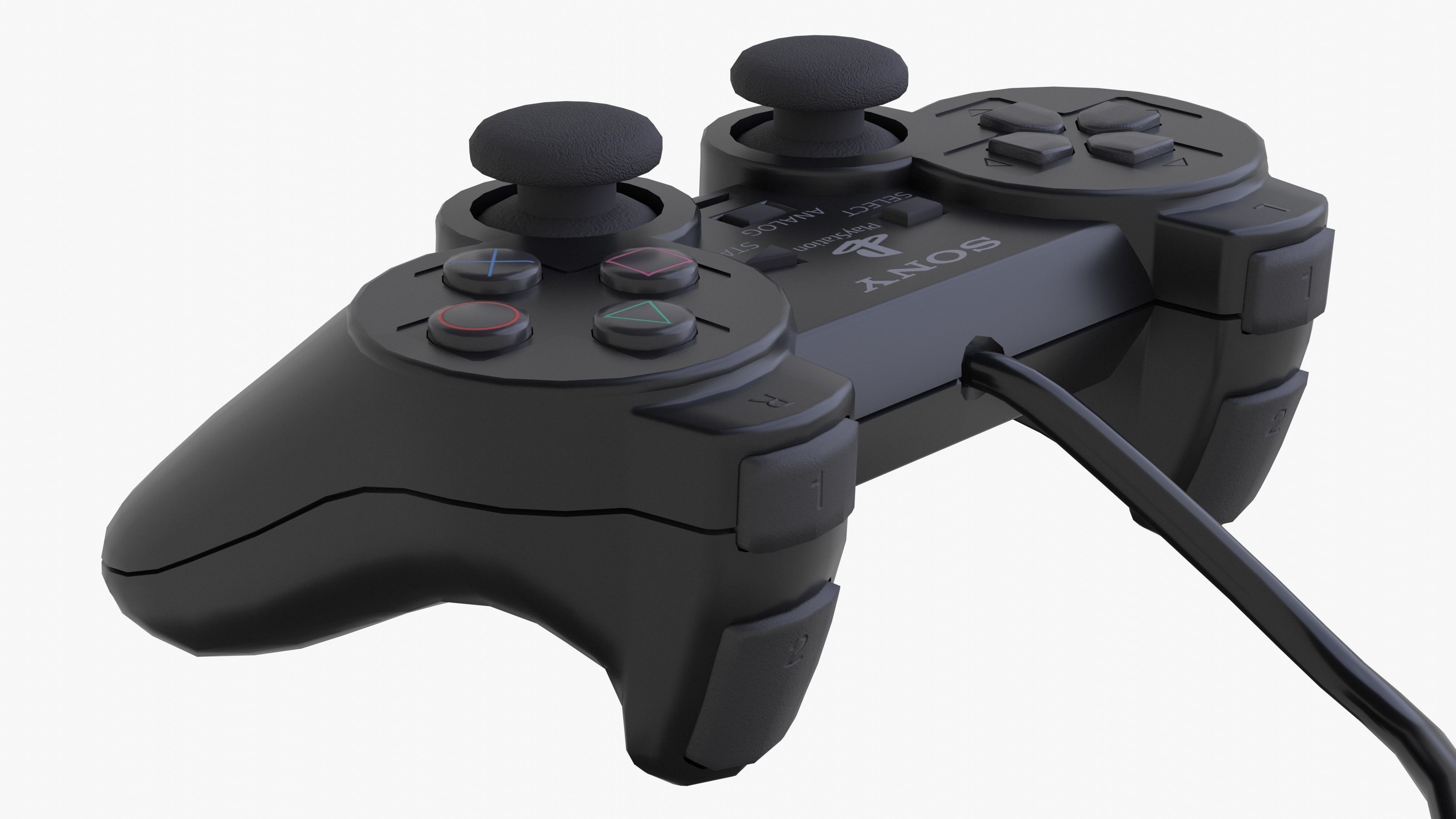 Sony PlayStation 2 Slim Low-poly 3D model_8