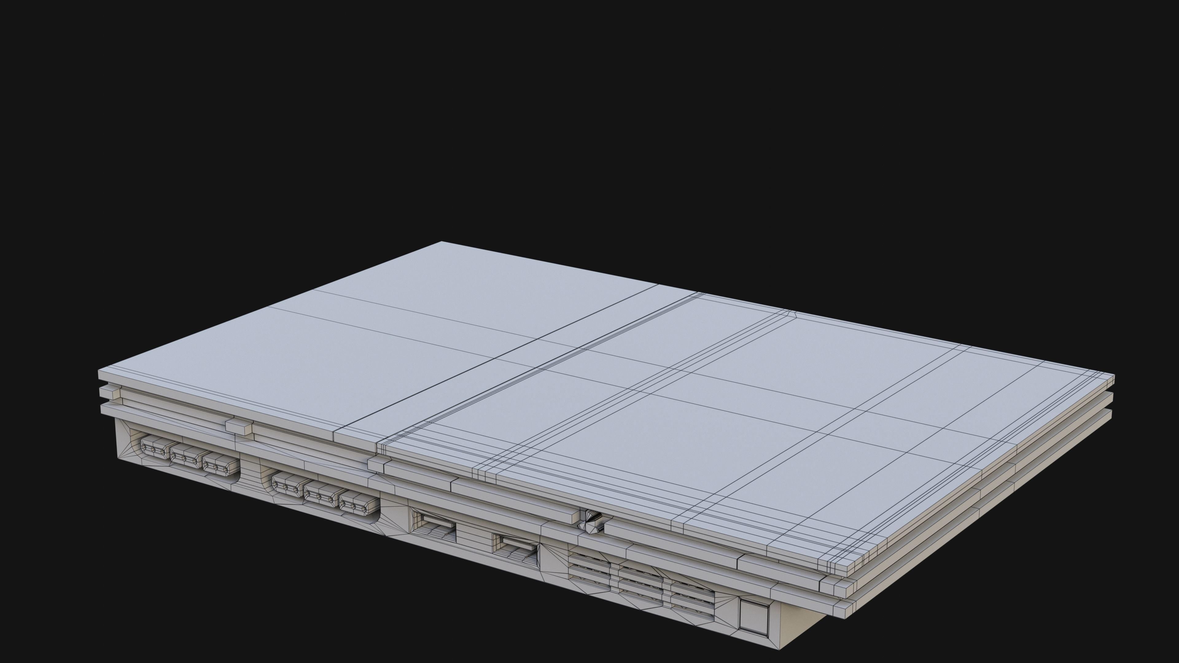 Sony PlayStation 2 Slim Low-poly 3D model_17